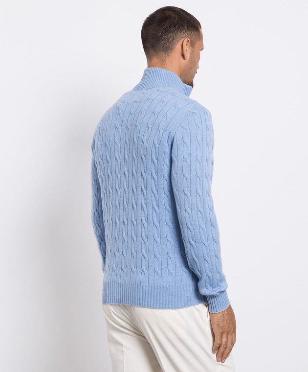 Brunello Cucinelli o1w1db10924 Cashmere Turtleneck in Light Blue Size US M / EU 48-50 / 2 - 3 Thumbnail