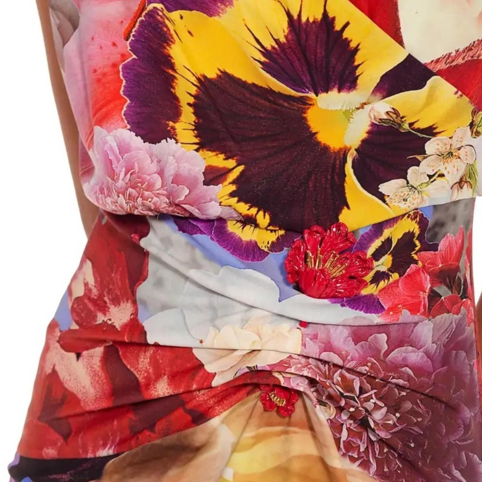 Roberto Cavalli Roberto Cavalli Araki Print Floral Multicolor Dress 2000’s​ Size XS / US 0-2 / IT 36-38 - 5 Thumbnail