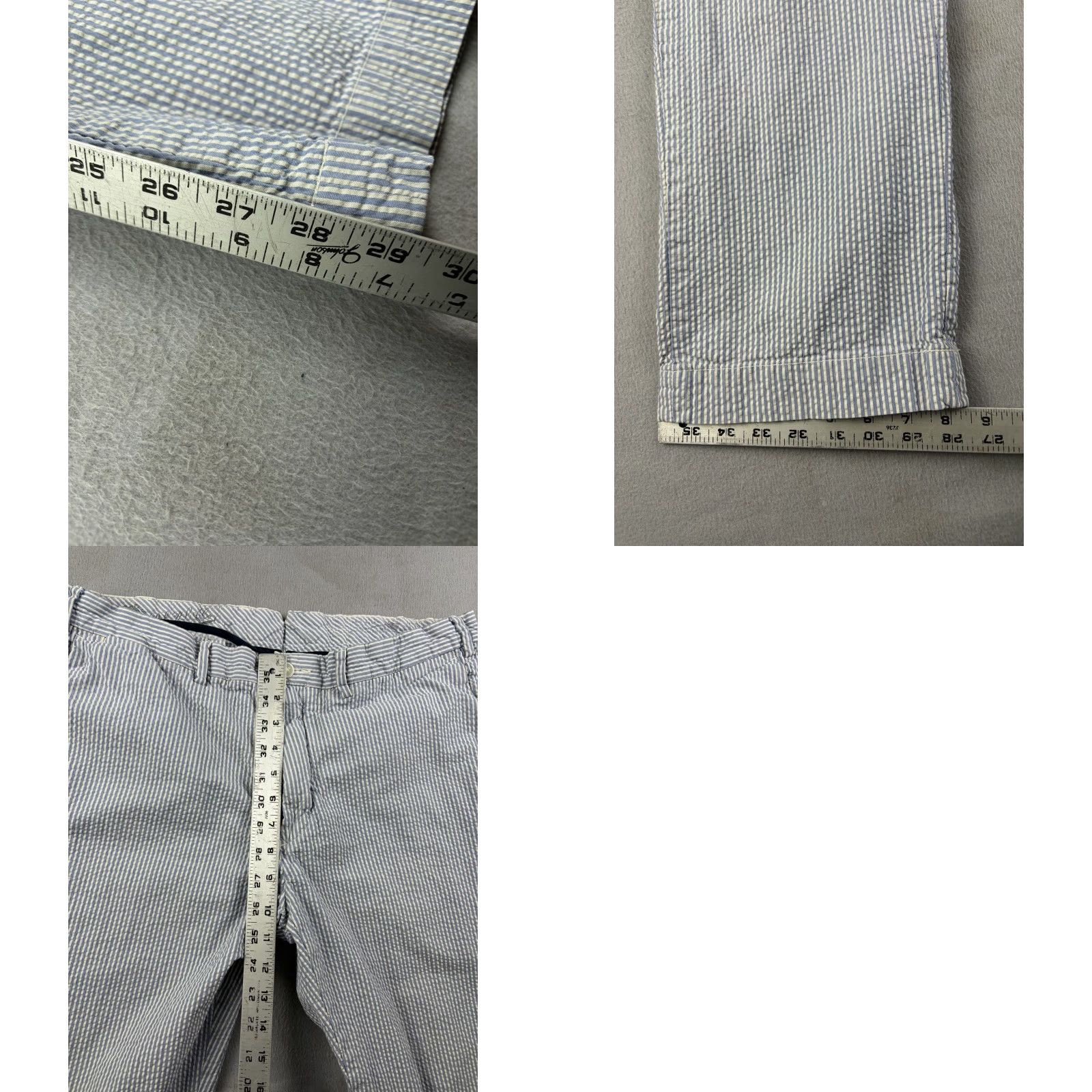 Polo Ralph Lauren Polo Ralph Lauren Pants Mens 36x29 Seersucker Blue Stripe Chino Flat Front Straight Classic Preppy Logo Button Modern Stretch Size US M / EU 48-50 / 2 - 8 Thumbnail