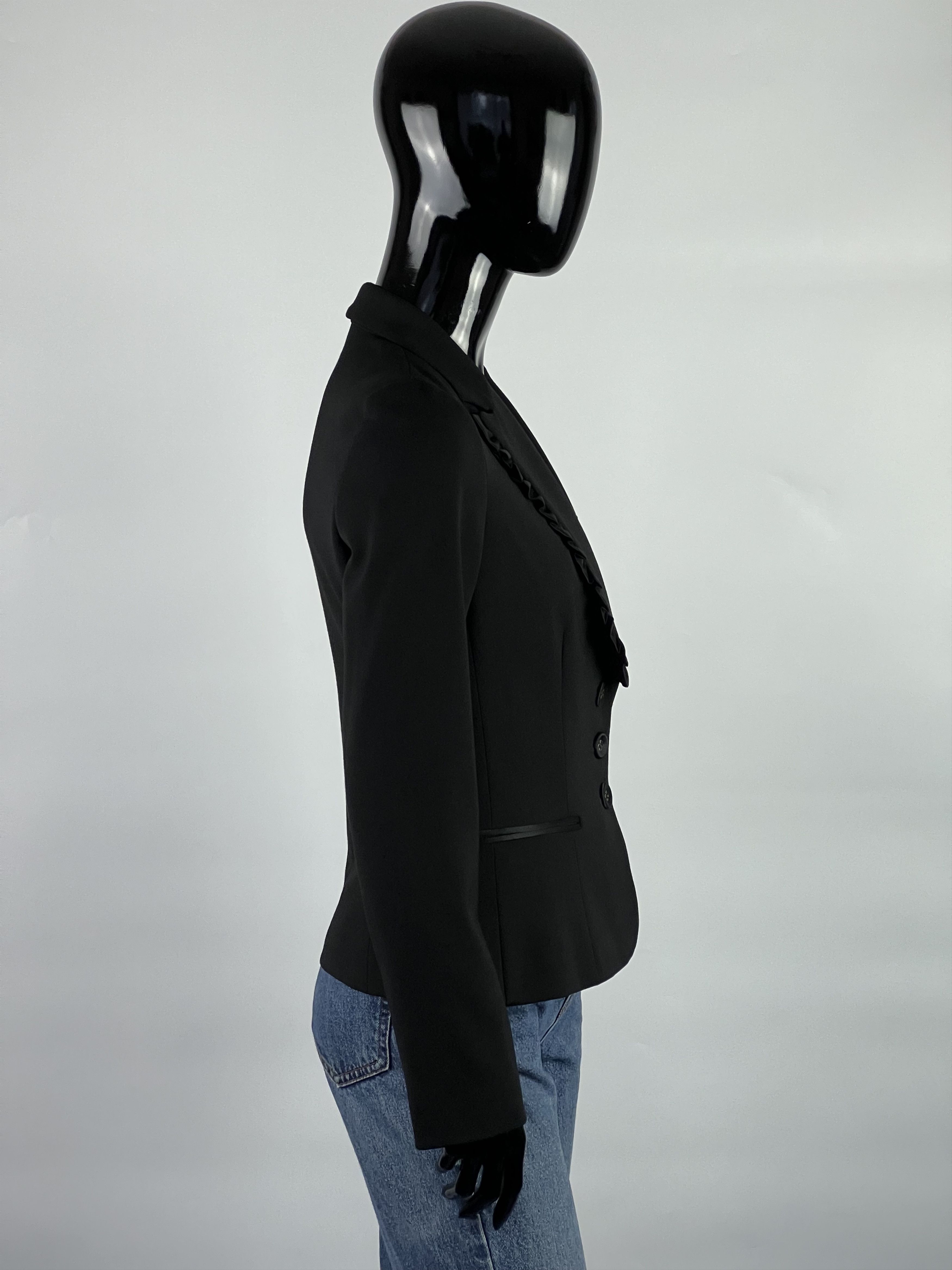 Moschino Moschino Jeans Women's Black Wool Blazer Size US2 IT38 GB6 Size XS / US 0-2 / IT 36-38 - 2 Thumbnail