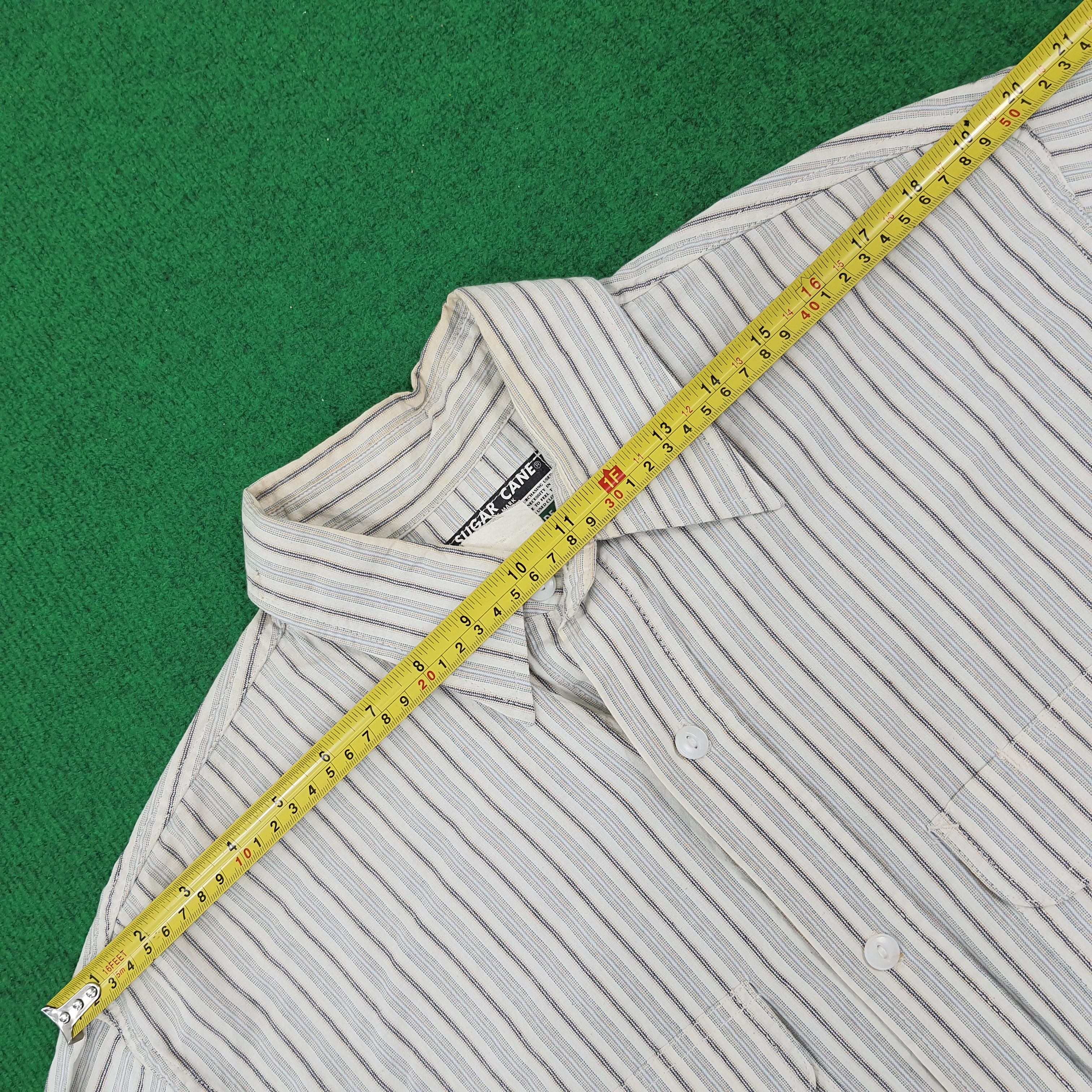 Japanese Brand × Sugar Cane × Vintage Vintage Sugar Cane Stripes Japan Brand Button Up Shirt Size US L / EU 52-54 / 3 - 7 Thumbnail