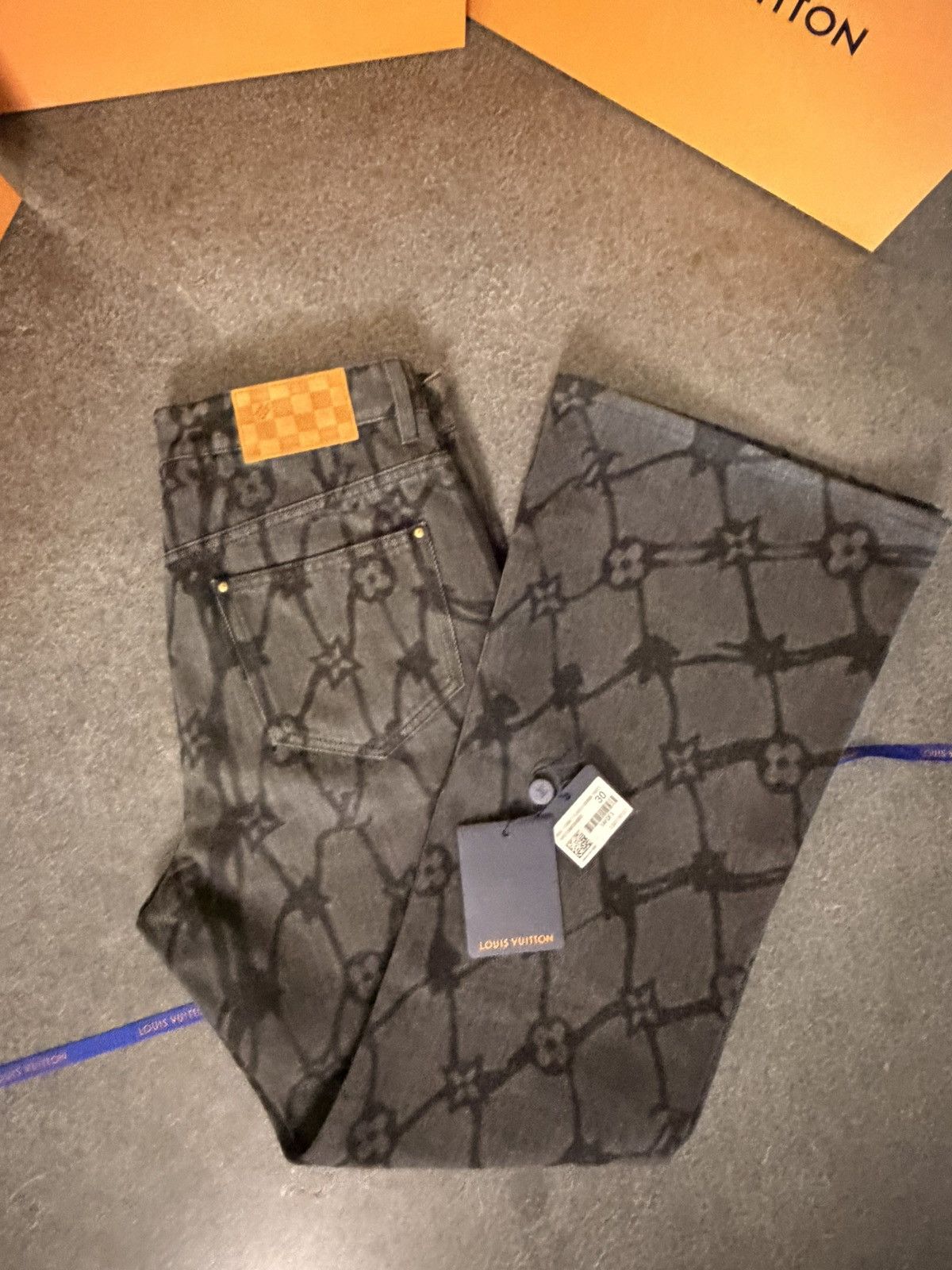 Louis Vuitton LV Monogram Fishnet Flared Denim Pants Size US 30 / EU 46 - 8 Thumbnail