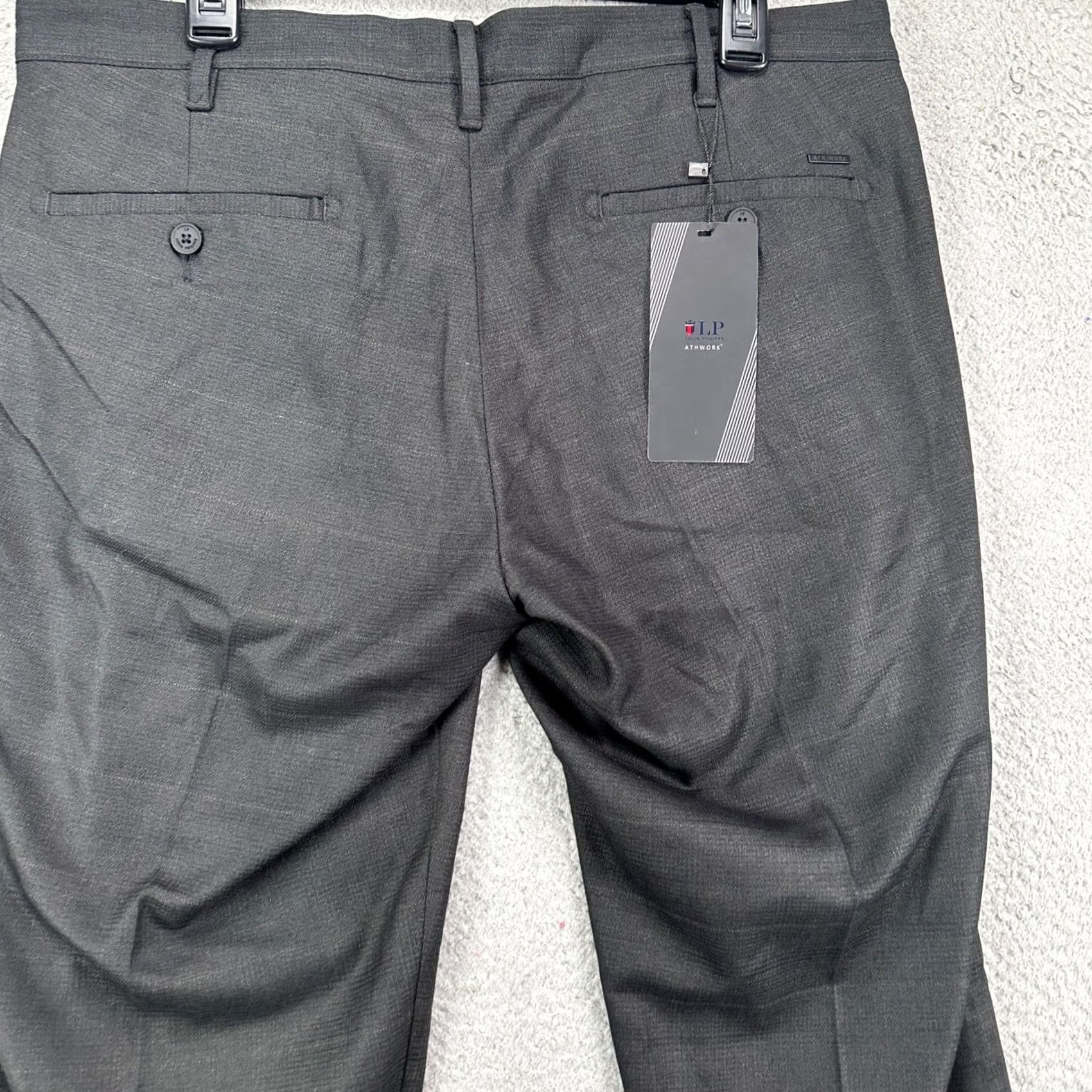 Vintage Louis Philippe Mens Chino Pants 36X30 Dark Gray Flat Front Pocket Stretch NEW Mens Chino Pants Size US 36 / EU 52 - 4 Thumbnail