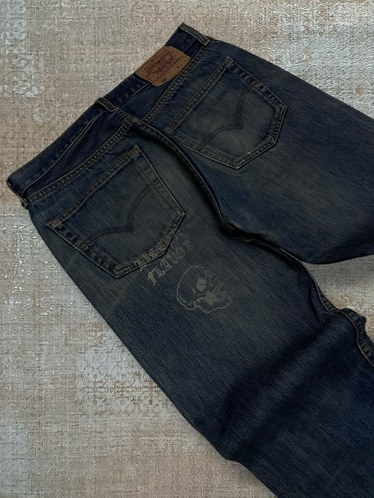 Levi's Vintage Clothing Vintage 1990s Designer Levis 501 Skull Distressed Denim Size US 31 - 13 Thumbnail