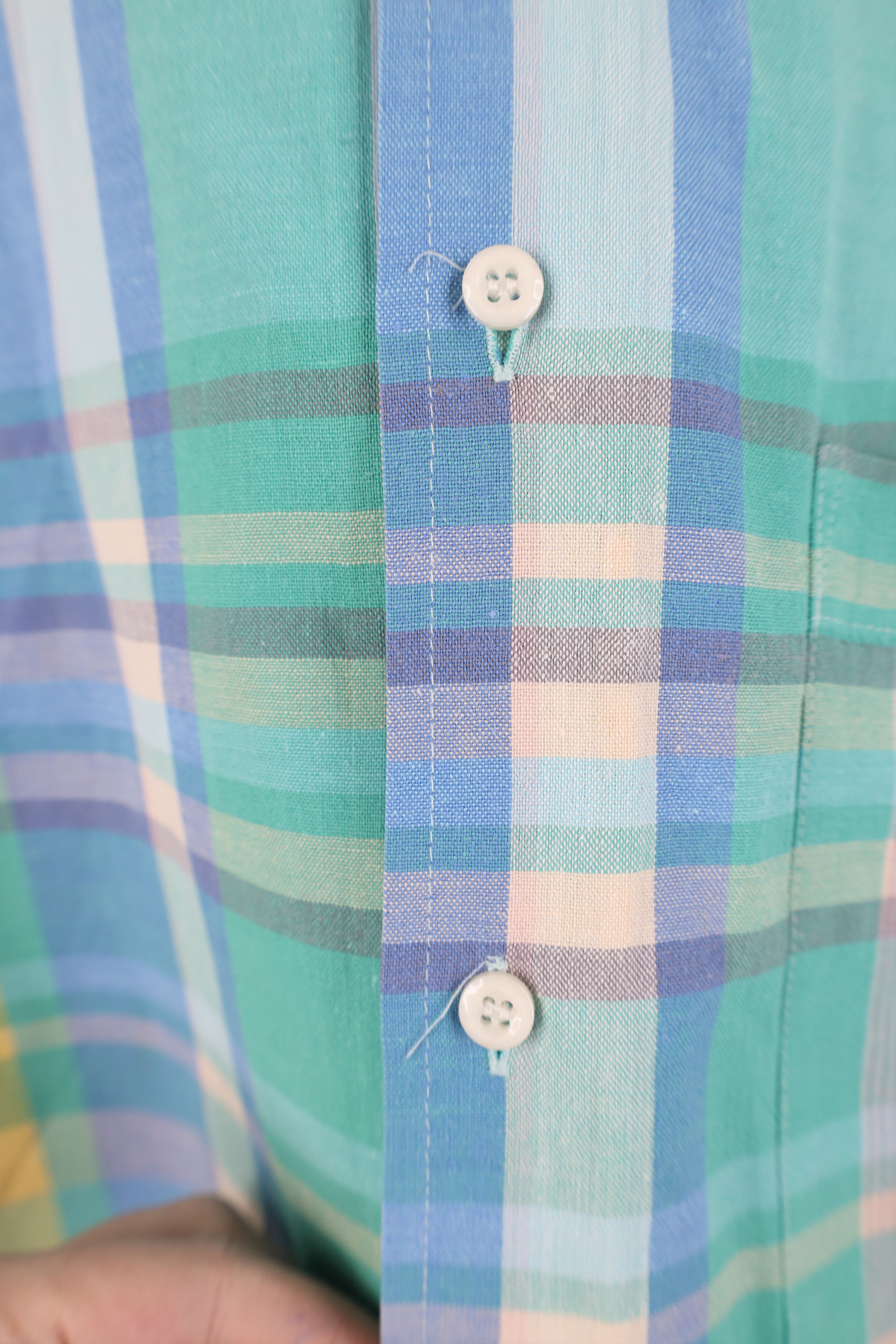 Vintage Vintage 90s Streetwear Rainbow Madras Button Down Shirt Size US L / EU 52-54 / 3 - 5 Thumbnail