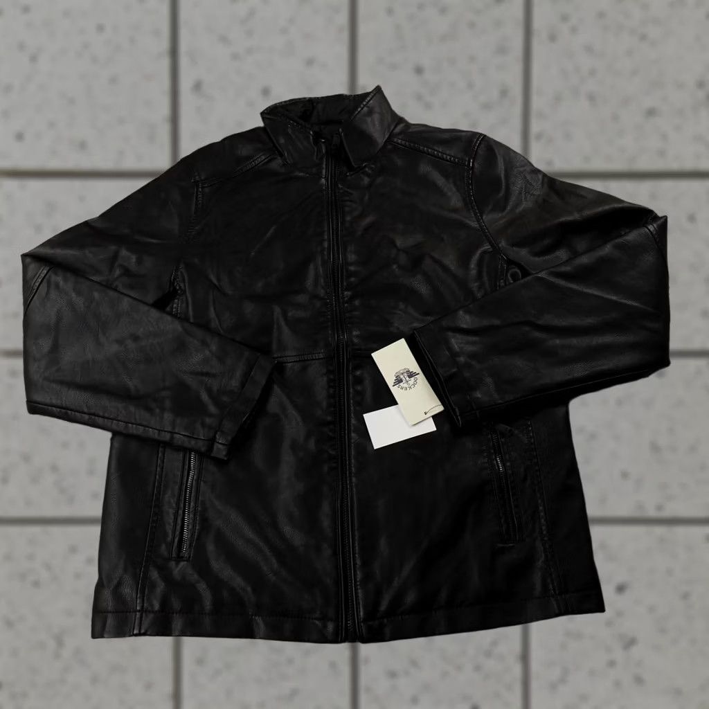 Dockers Dockers Jacket Mens S Black Faux Leather Moto Biker Full Zip Coat Lined Work Size US S / EU 44-46 / 1 - 1 Thumbnail
