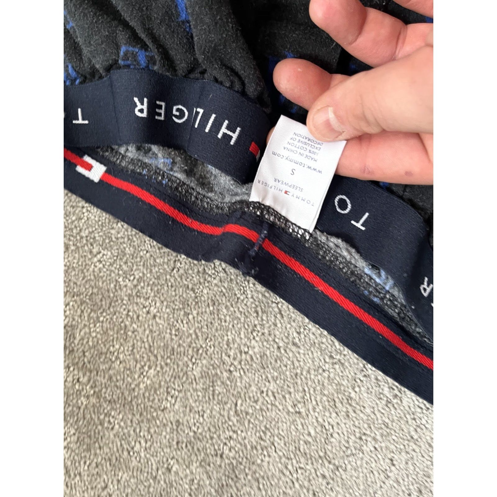 Tommy Hilfiger Tommy Hilfiger Men’s Black Pajama Pants Logo Distressed Lounge Design Size US 29 - 5 Thumbnail