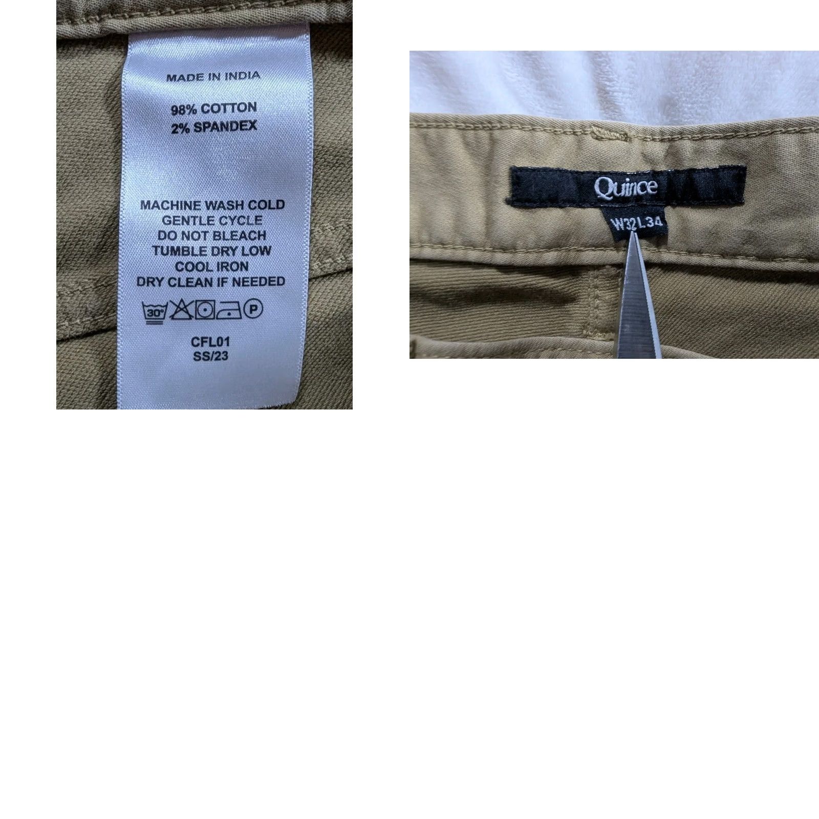 Quince Quince Mens Pants 32x34 Tan Khaki Traveler 5 Pocket Stretch EUC Jeans Be beige 33 Inseam Details: Travel Mens Regular Front Flat Pocket Stretch] Size US 32 / EU 48 - 8 Thumbnail