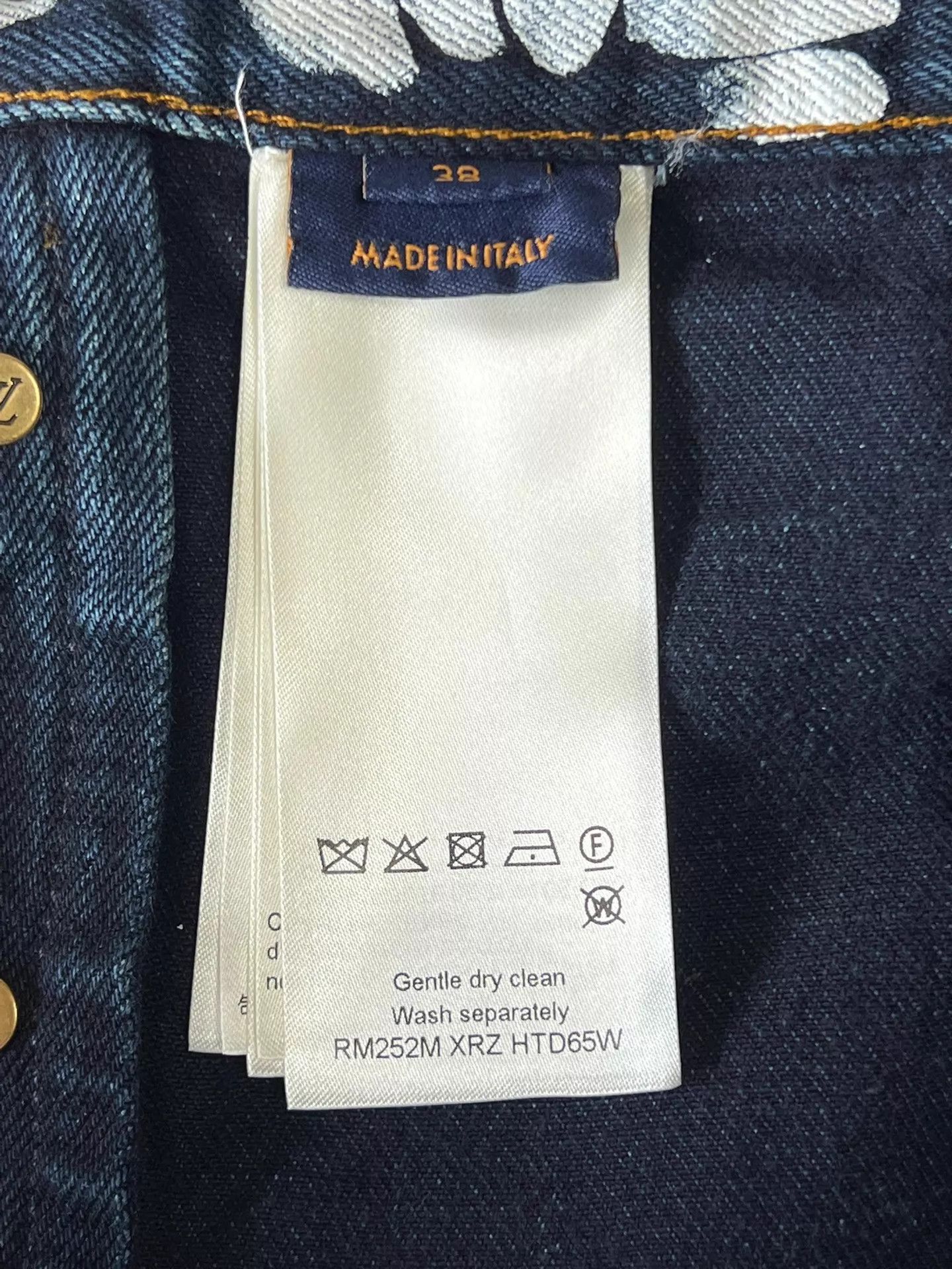 Louis Vuitton LV Monogram Doodle Print Jeans 38 (Near Mint) Size 27" / US 4 / IT 40 - 7 Thumbnail