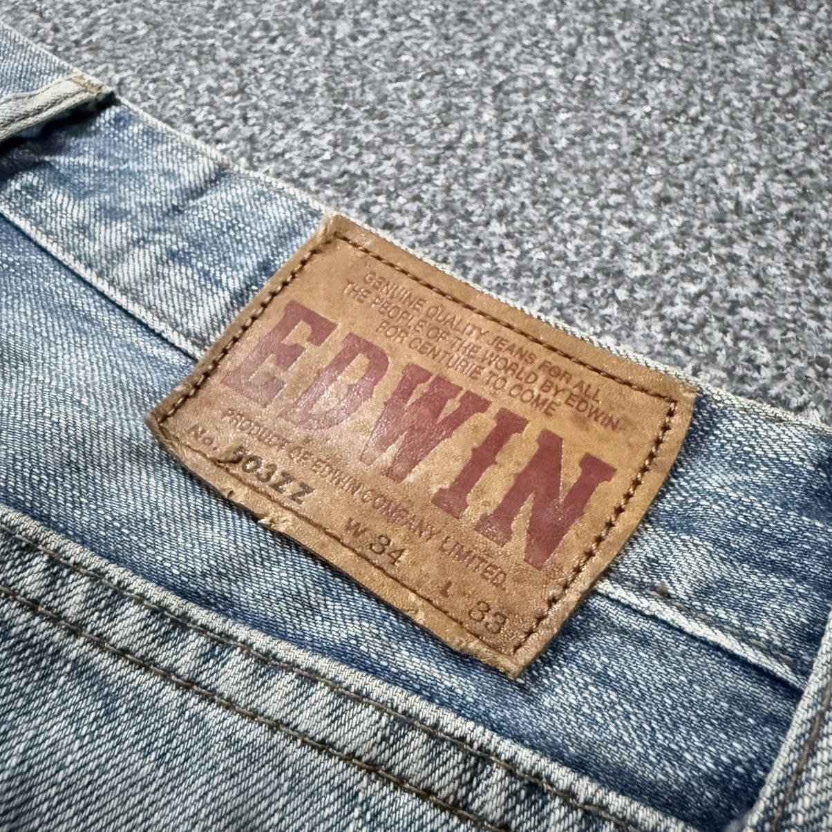 Edwin Vintage 90s Edwin 503 Rebel Distressed Dirty Wash Fade Denim Size US 34 / EU 50 - 9 Thumbnail