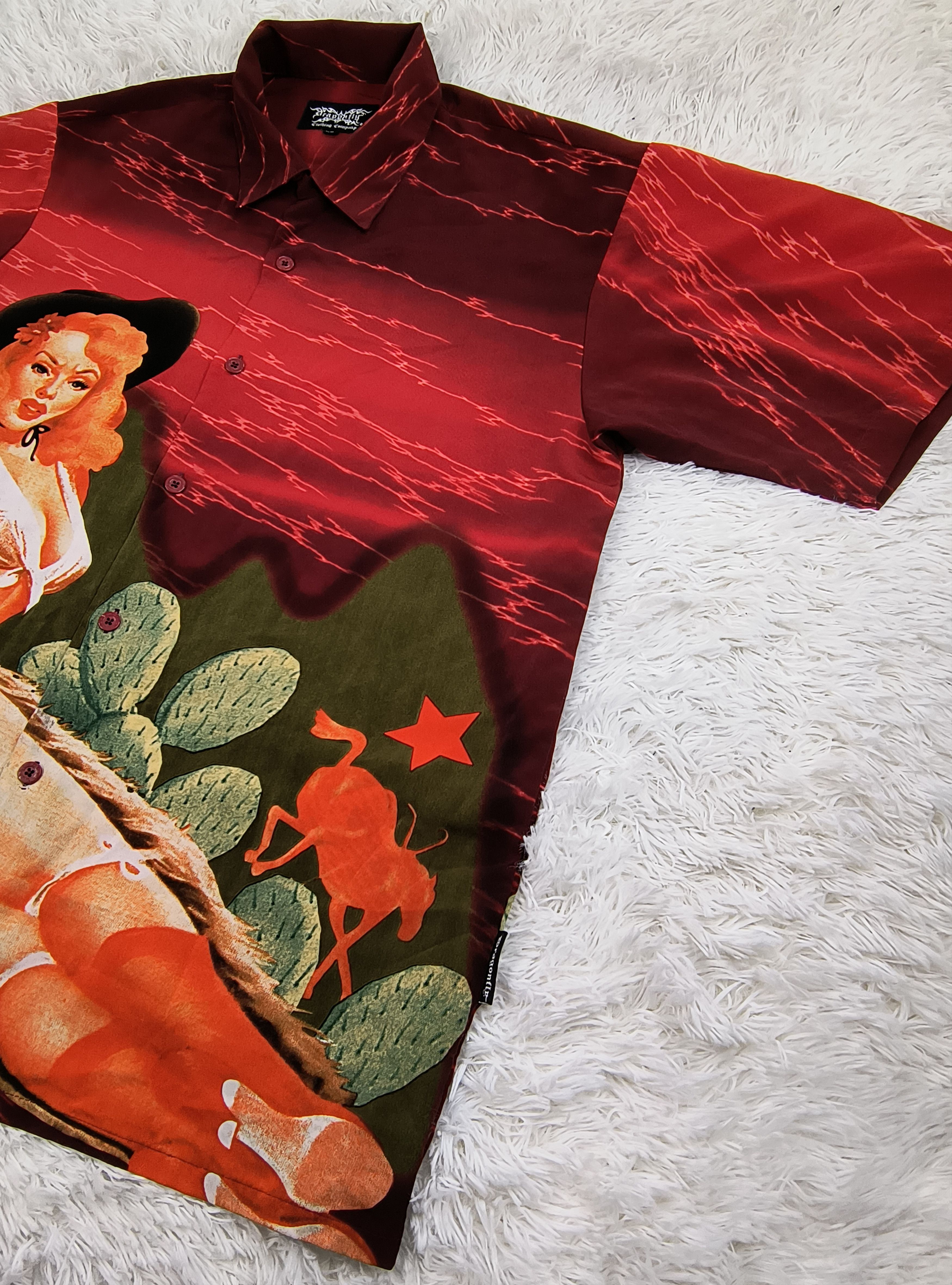 Dragonfly Vintage pin up cowgirl 90s button up shirt Size US XL / EU 56 / 4 - 5 Thumbnail