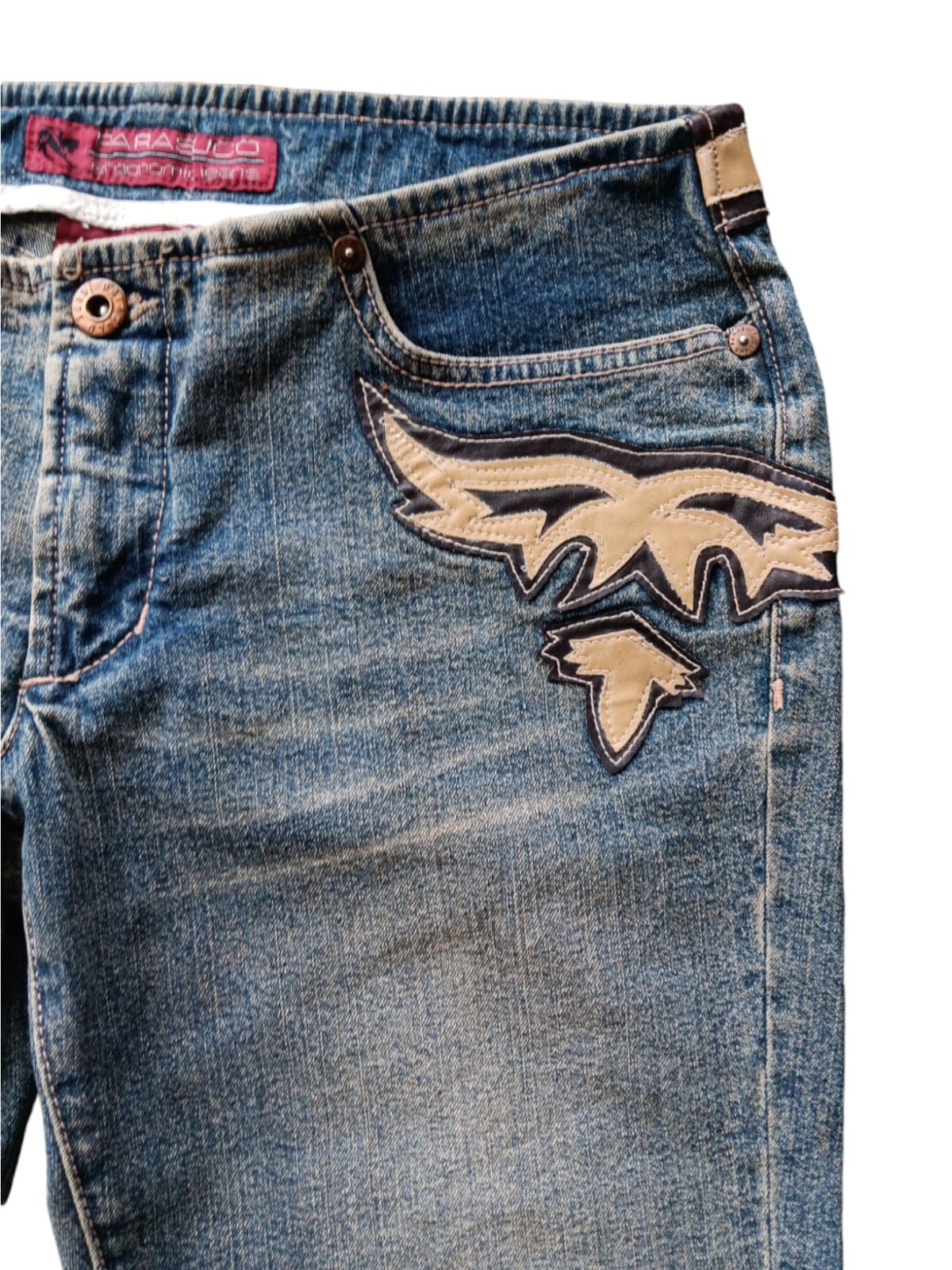 Parasuco 🤤RARE🤤paracuso leather patch super flared jeans | unisex Size US 30 / EU 46 - 3 Thumbnail