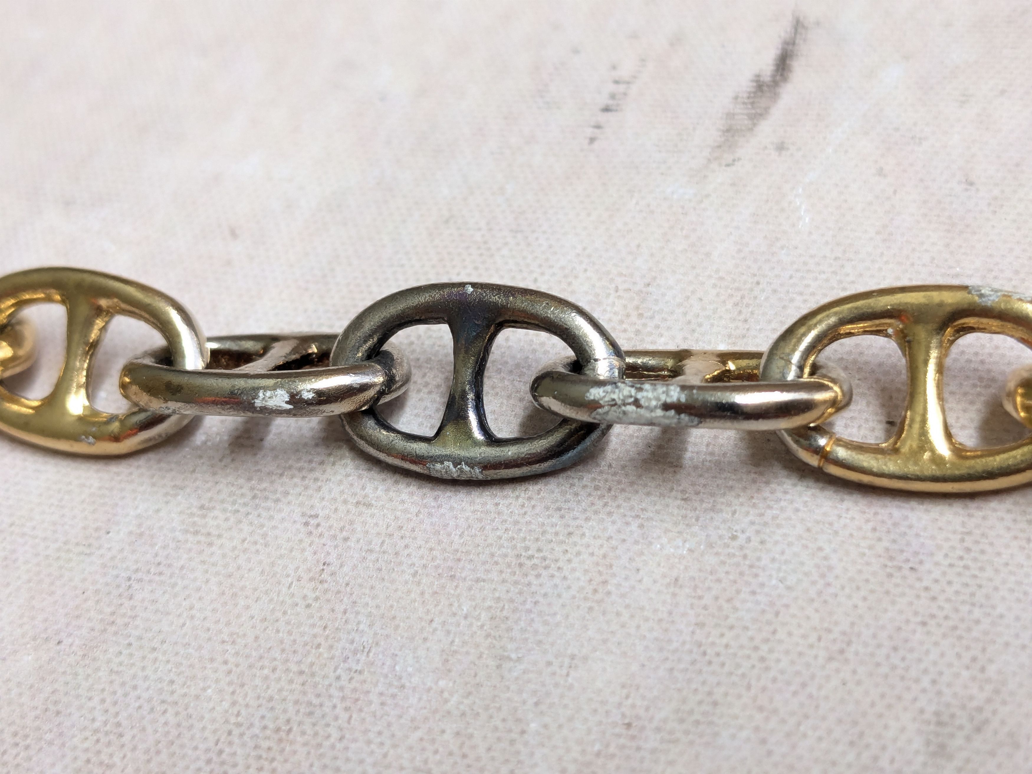 Jewelry Vintage Sterling Silver Bracelet Anchor Mariner Gold 7.25 Size ONE SIZE - 13 Thumbnail