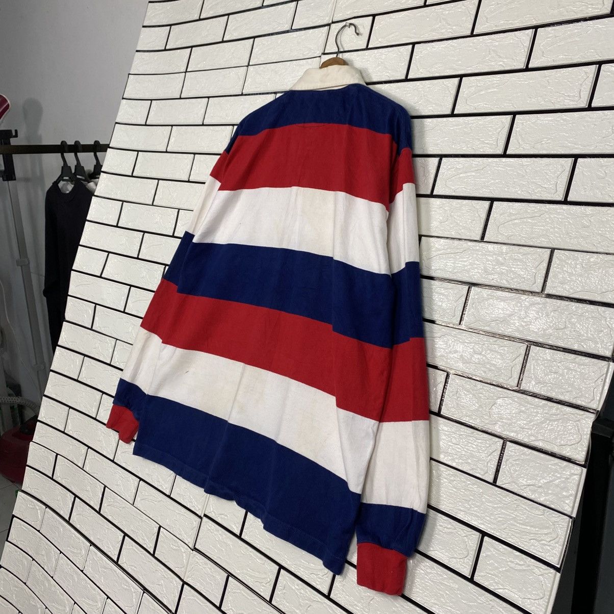 Japanese Brand 📌Vintage Polo Rugby Collar Striped Design Lands' End Size US L / EU 52-54 / 3 - 12 Thumbnail