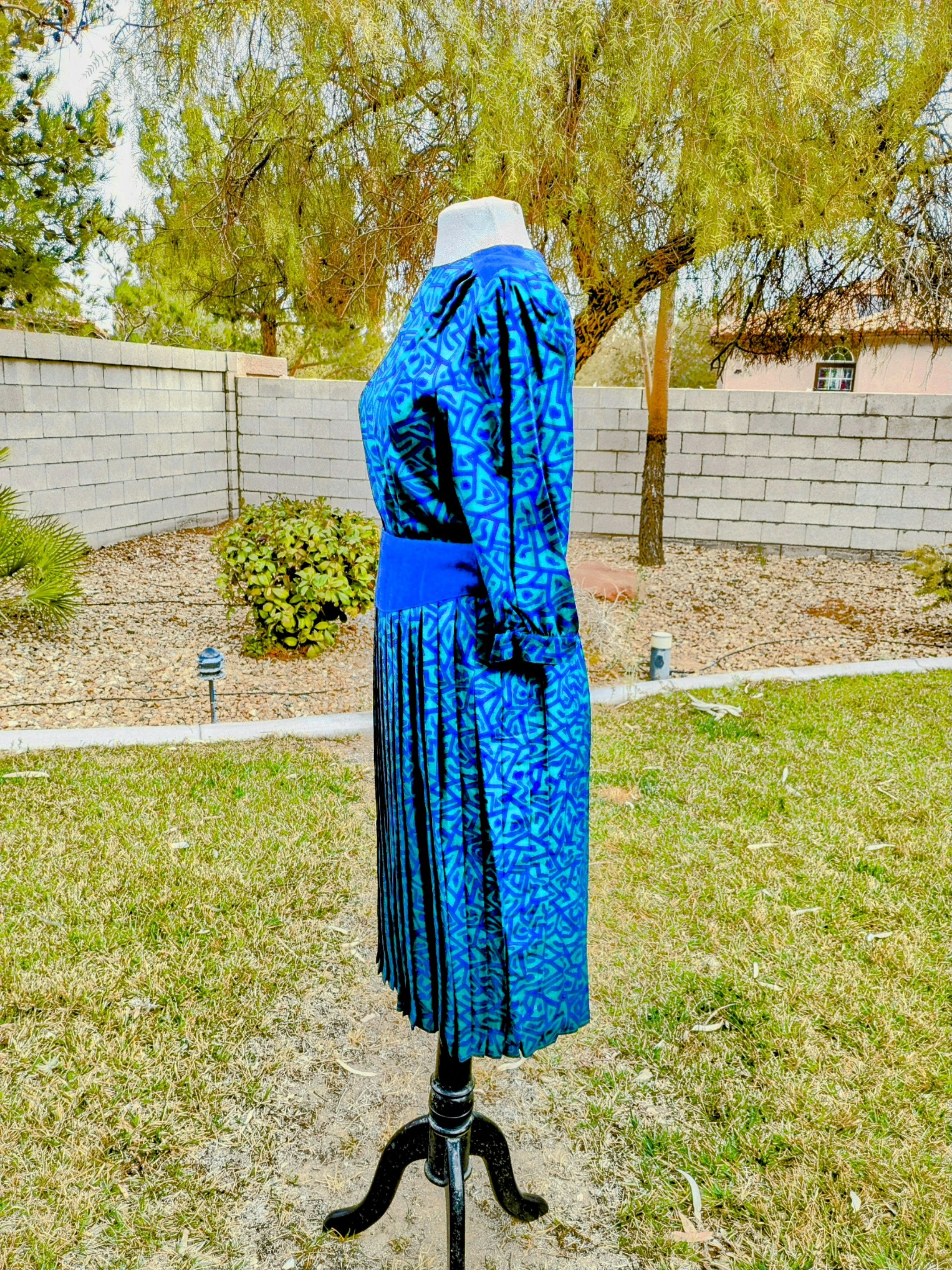 Vintage VTG Maggy London Jeannene Booher Retro 1980s Midi Dress Size S / US 4 / IT 40 - 3 Thumbnail