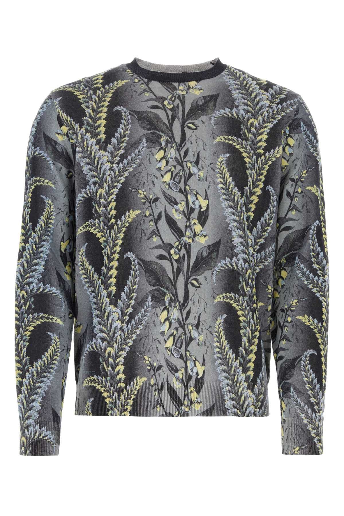 image of Etro Printed Cotton Sweater in Floral, Men's (Size Large)