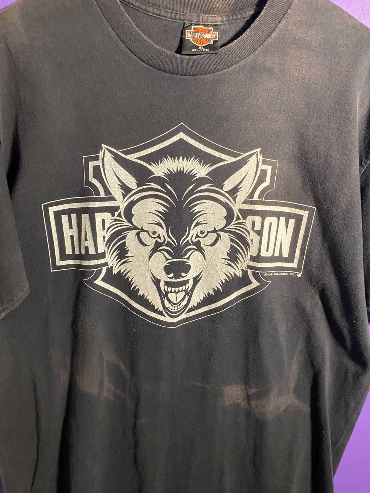 Harley Davidson Vintage 1991 Harley Davidson lone wolf t-shirt Size US XL / EU 56 / 4 - 3 Thumbnail