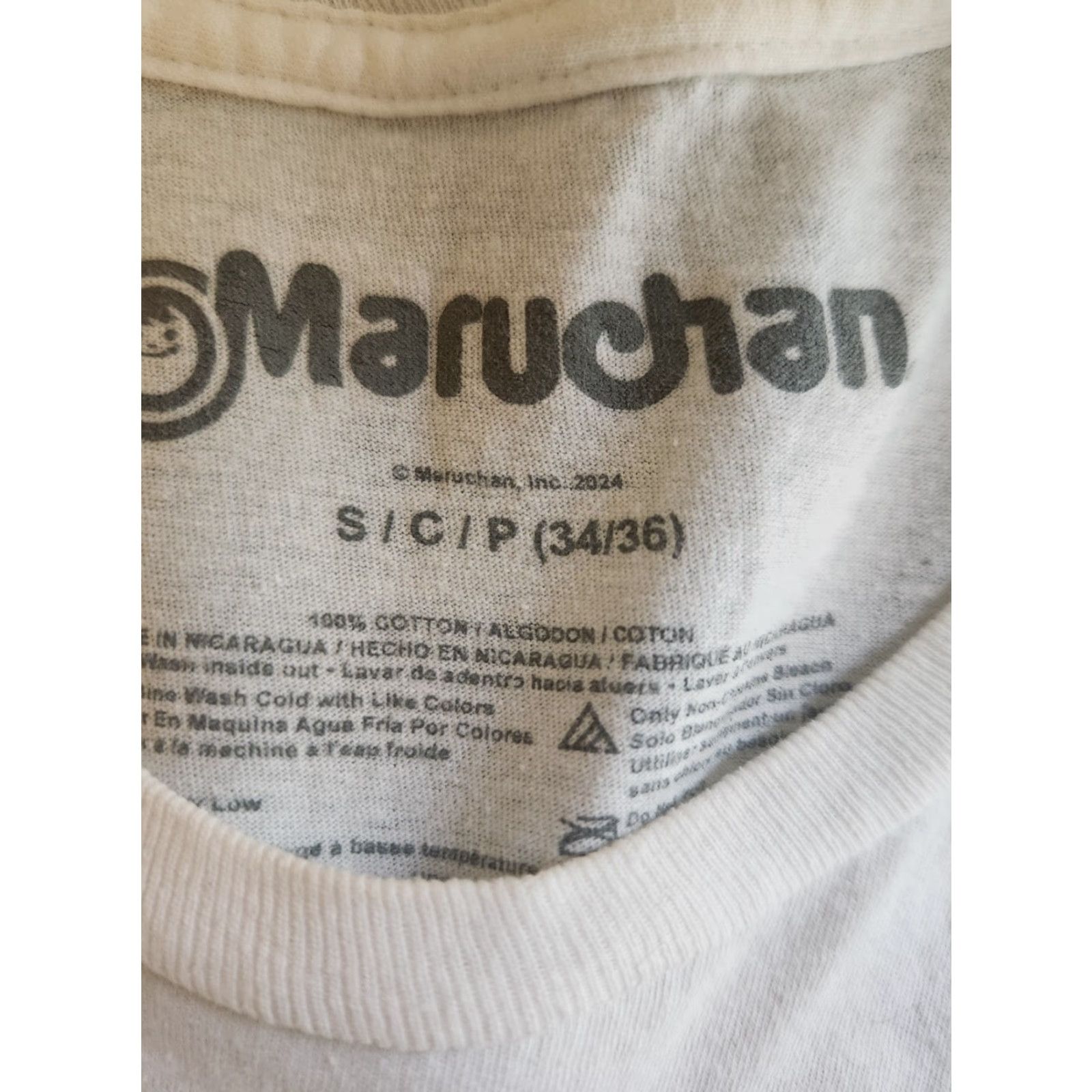 Vintage Maruchan Ramen Cup Of Noodles Cat With Chopsticks T-shirt Small White Mens Size US S / EU 44-46 / 1 - 2 Thumbnail