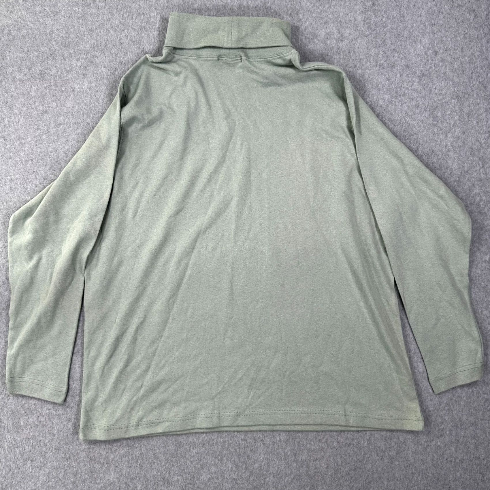 Vintage Venezia Green Women's 14/16 Mock Neck Pullover Sweater Long Sleeve Knit Cotton Solid New Size XL / US 12-14 / IT 48-50 - 2 Thumbnail