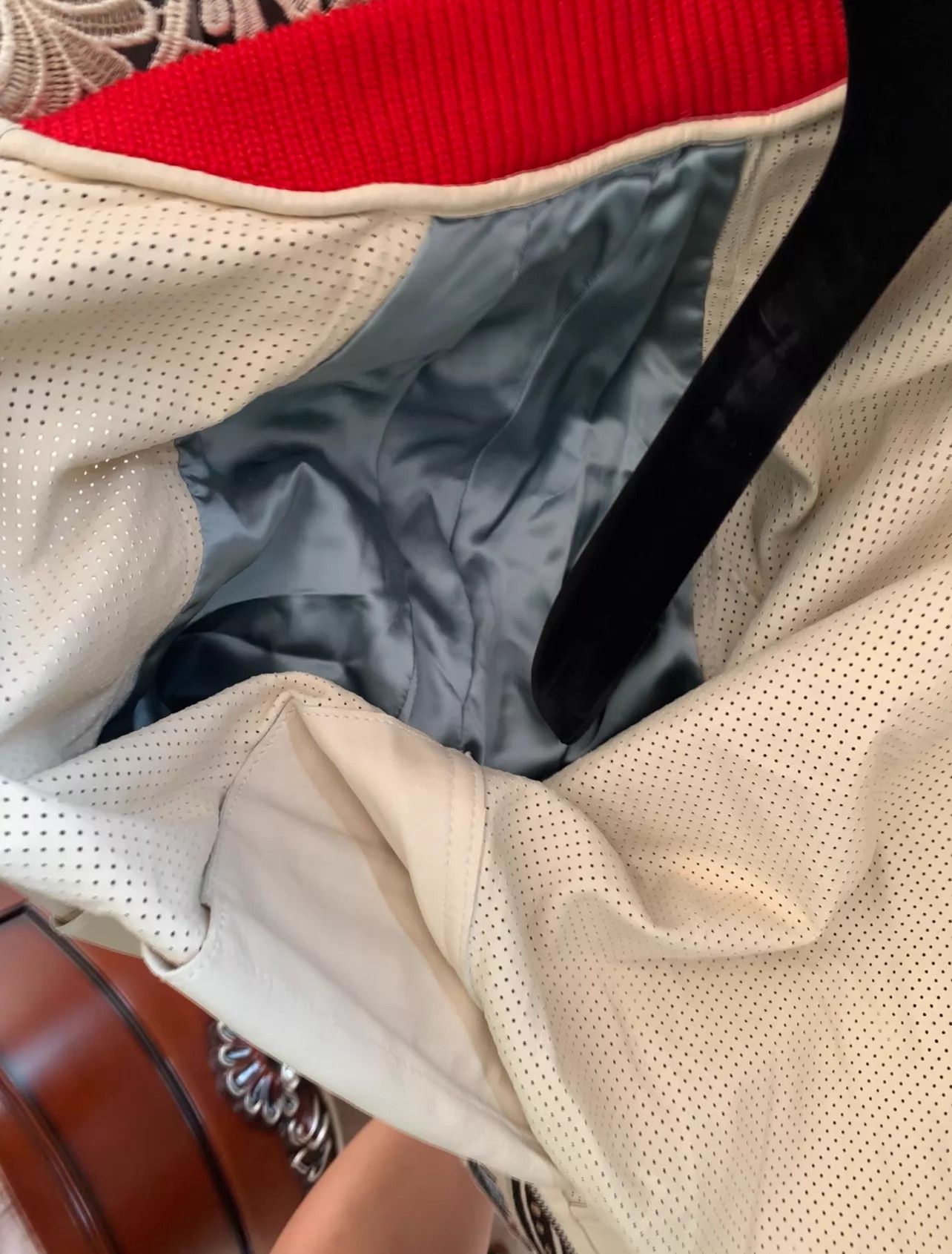 Gucci Gucci Perforated Sheepskin Leather Jacket 50 (Classic Logos) Size US M / EU 48-50 / 2 - 3 Thumbnail