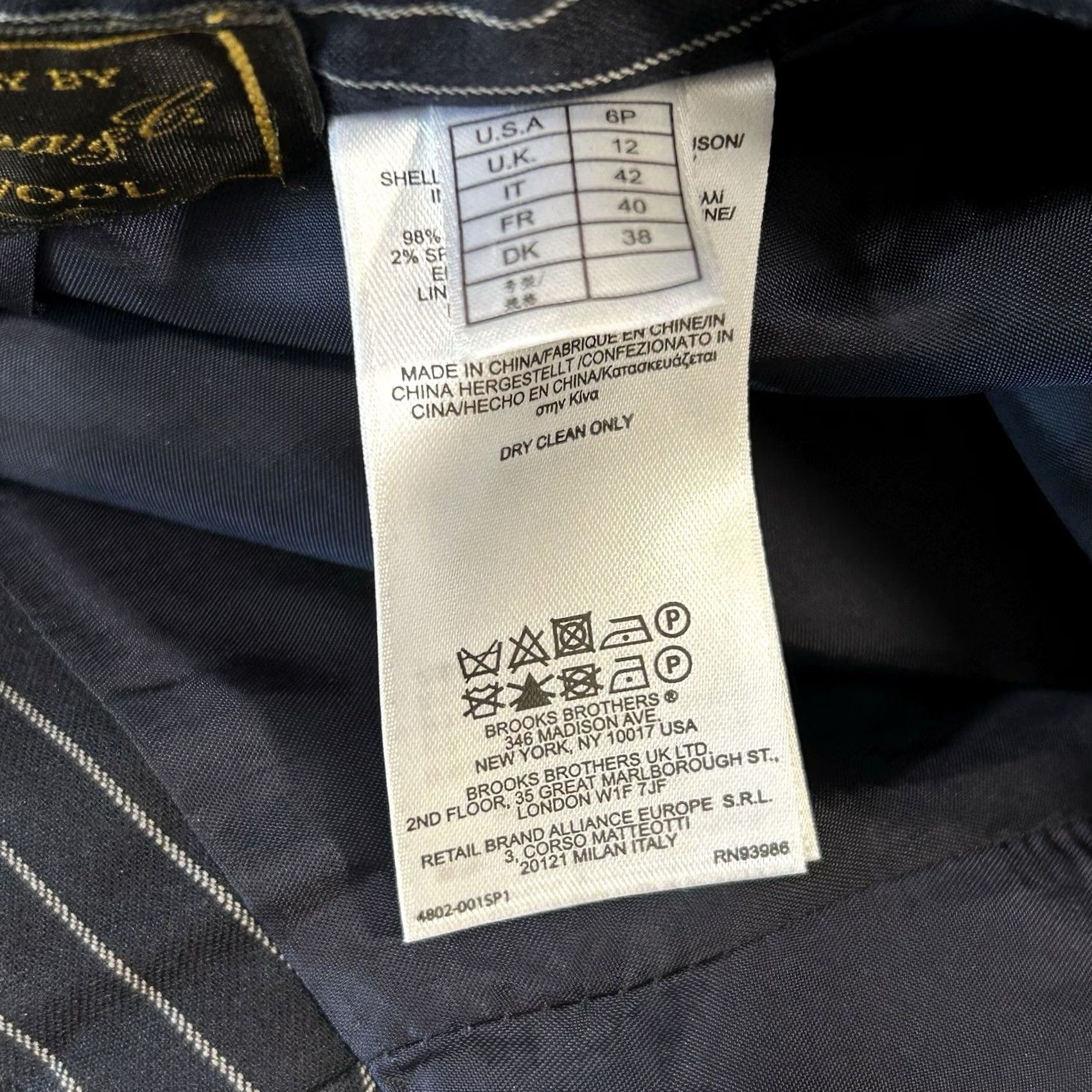 Brooks Brothers Brooks Brothers Loro Piana Pencil Pinstripe Skirt Blue Wool Blend Women’s 6P Size 28" / US 6 / IT 42 - 7 Thumbnail