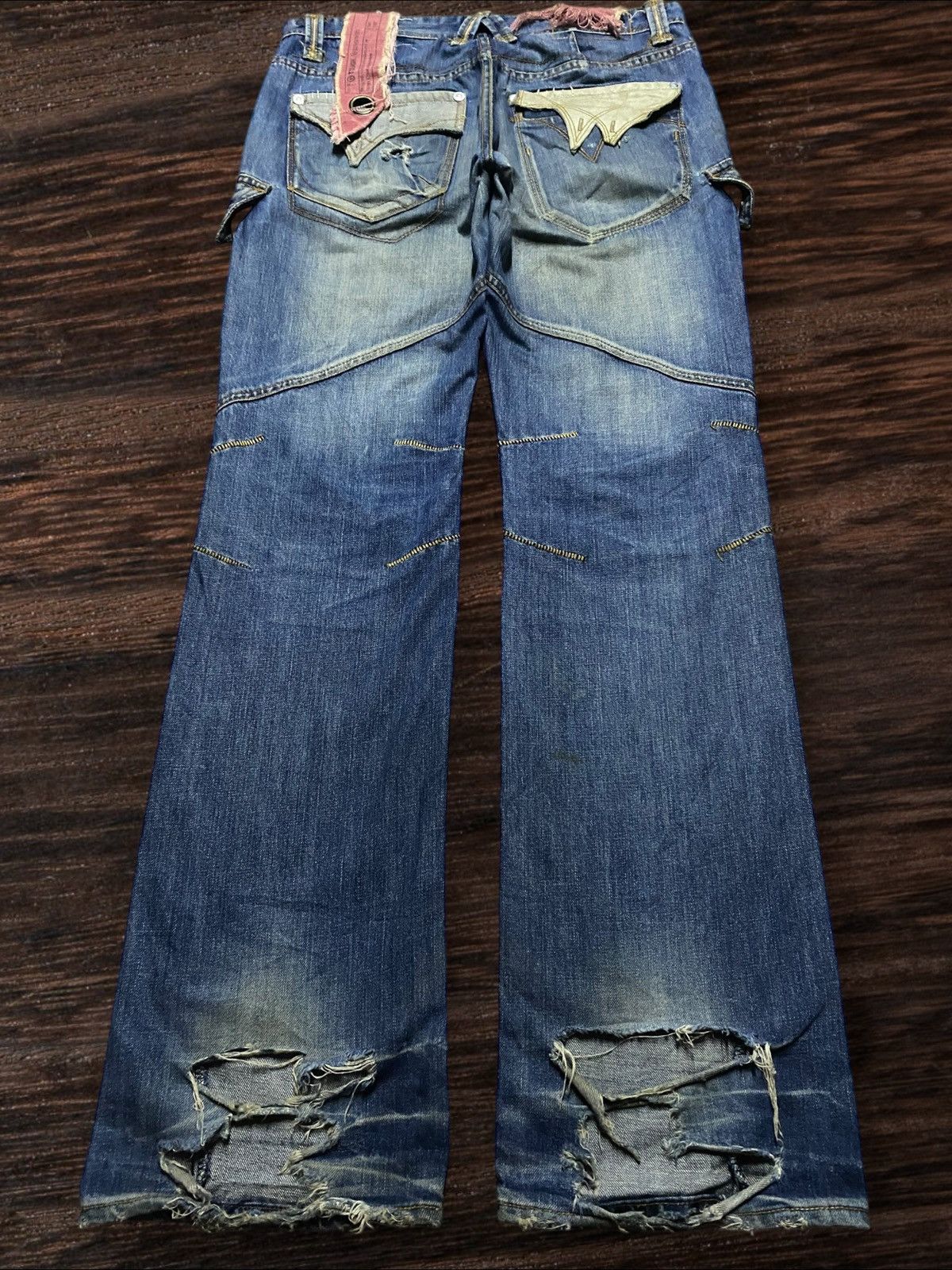 If Six Was Nine 💥Though Jeansmith Jackson Cargo Sick Punk Porcket Arc Jeans Size US 34 / EU 50 - 2 Thumbnail