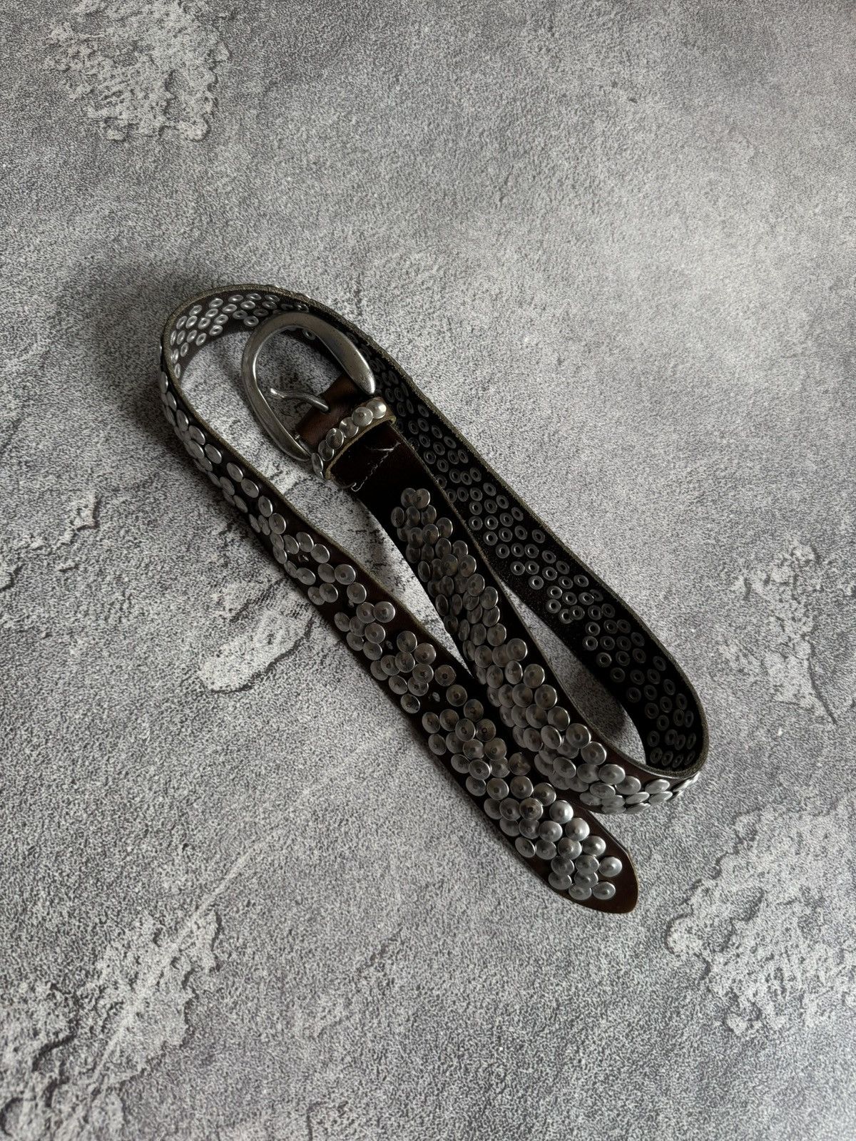 If Six Was Nine Retro leather metal rhinestones belt Y2K L.G.B. 90s opium Size ONE SIZE - 5 Thumbnail