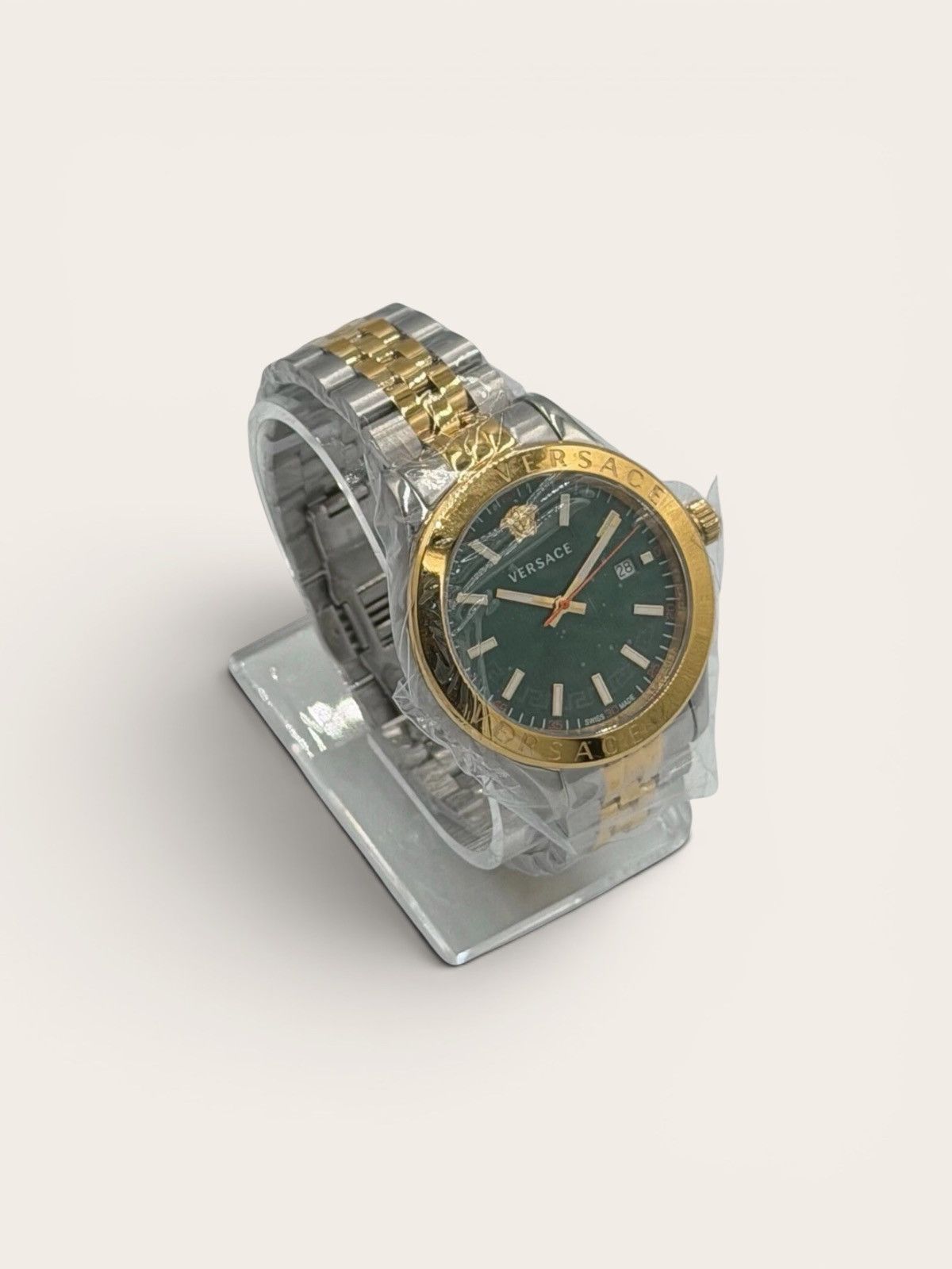 Versace Women's Versace One Size Gold & Silver Green Dial Watch Size ONE SIZE - 2 Thumbnail