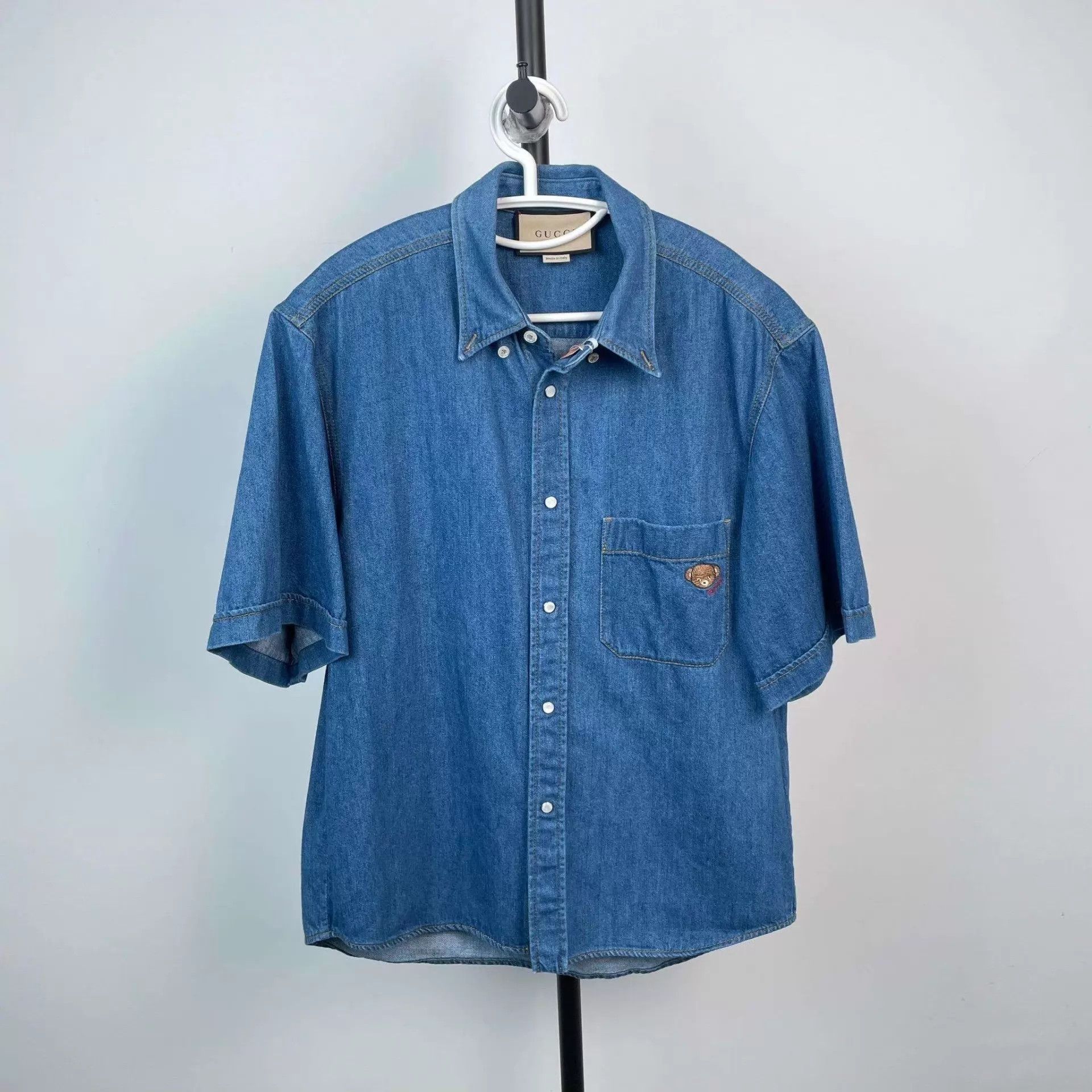 Gucci Gucci Denim Short-Sleeve Jacket Blue 46 95 New Size US S / EU 44-46 / 1 - 1 Thumbnail