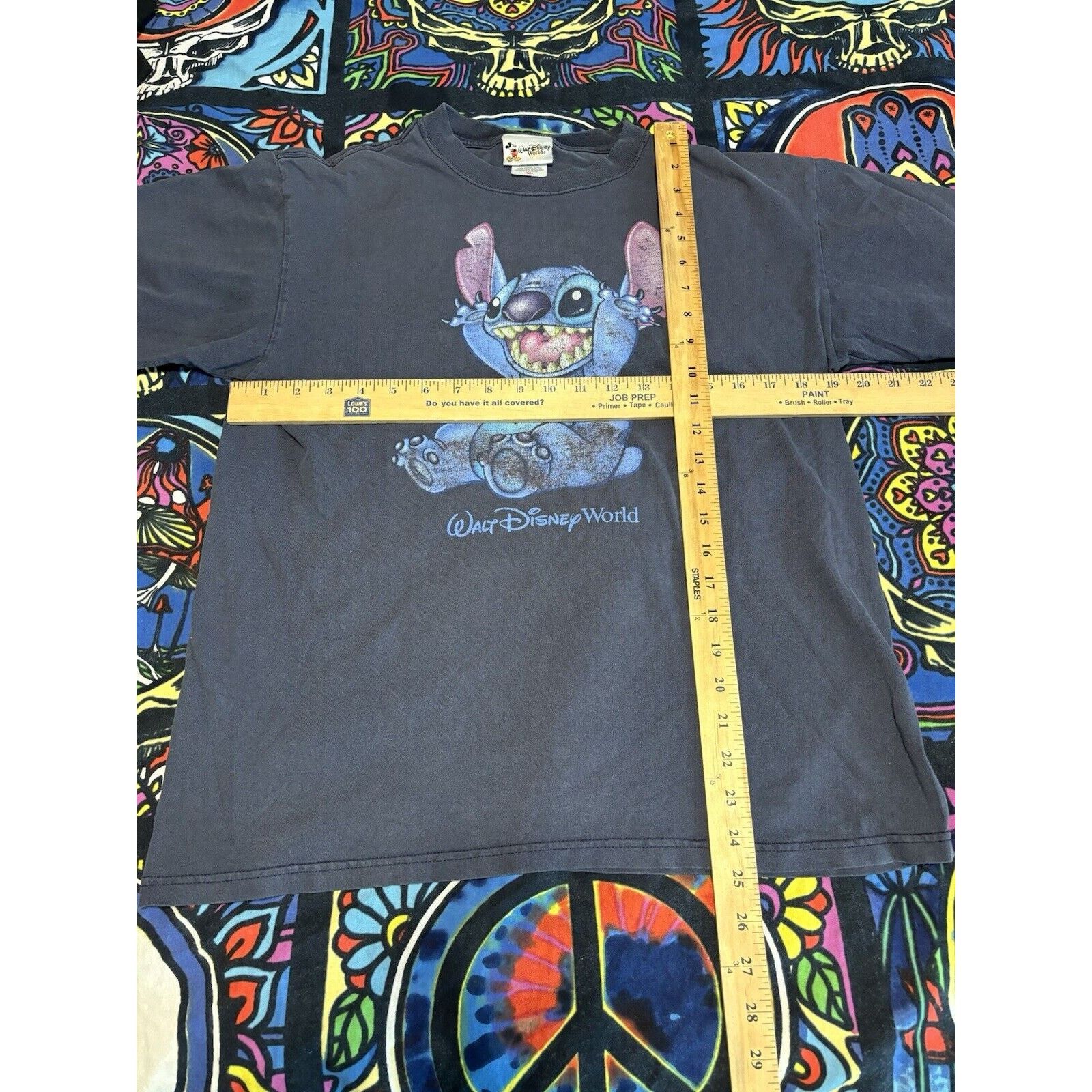 Vintage Lilo Stitch walt disney world faded tshirt navy blue