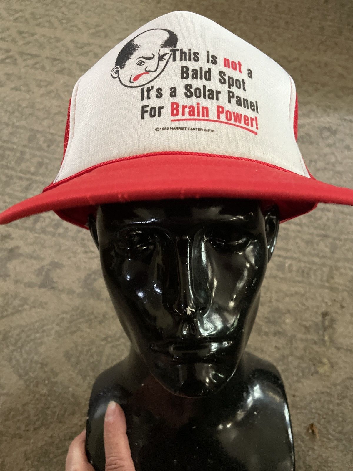 Vintage FUNNY Hat Cap Trucker SnapBack BALD SPOT BRAIN POWER 1999 🔥 Size ONE SIZE - 2 Thumbnail