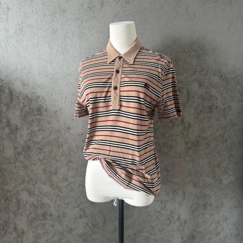 Burberry Brown Stripe Short-Sleeve Shirt