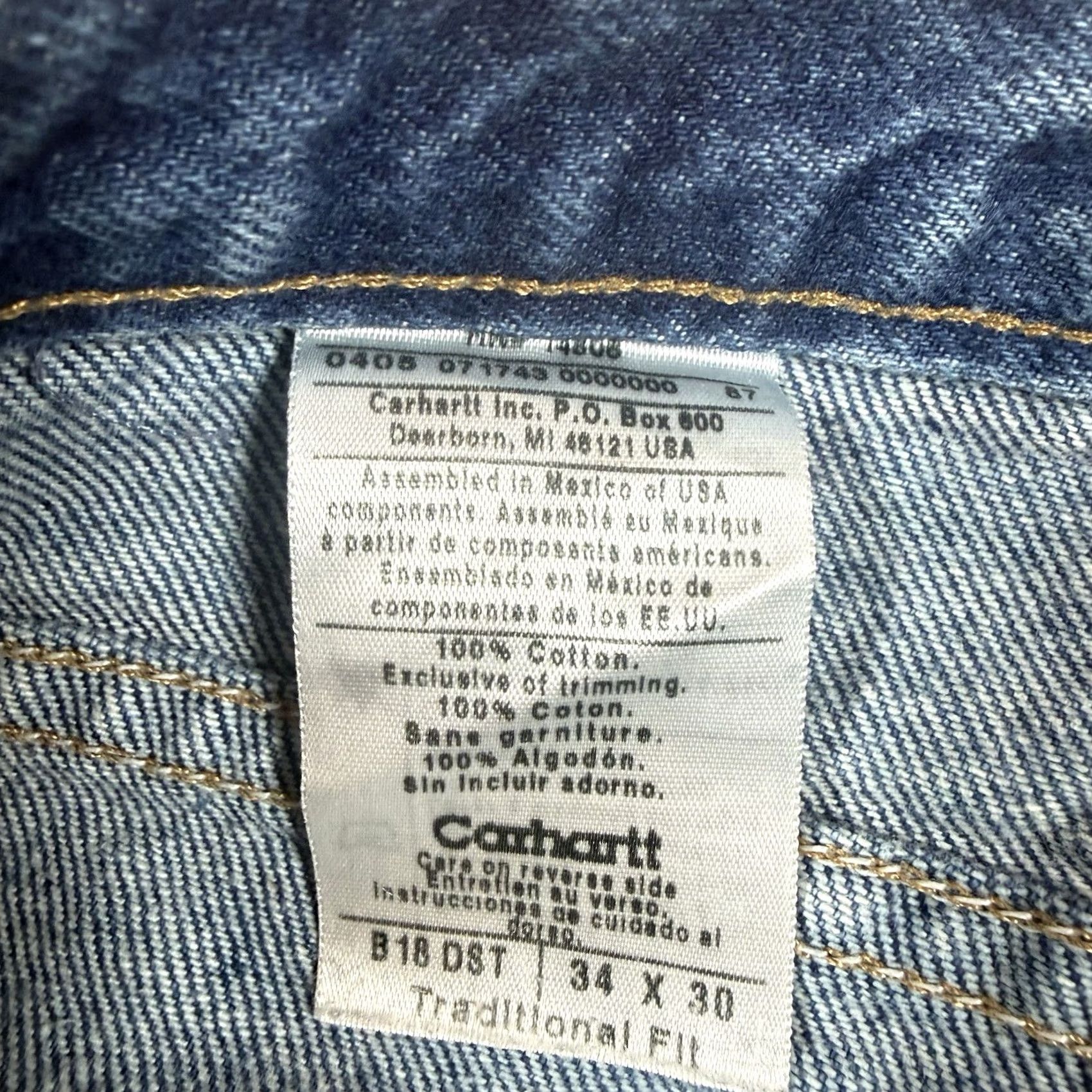 Carhartt VINTAGE Carhartt Jeans Mens 32x30 Blue Regular Straight Fit 32 Inseam Mens Jeans Blue Straight Carhartt VTG 34 tag caution Size US 32 / EU 48 - 7 Thumbnail