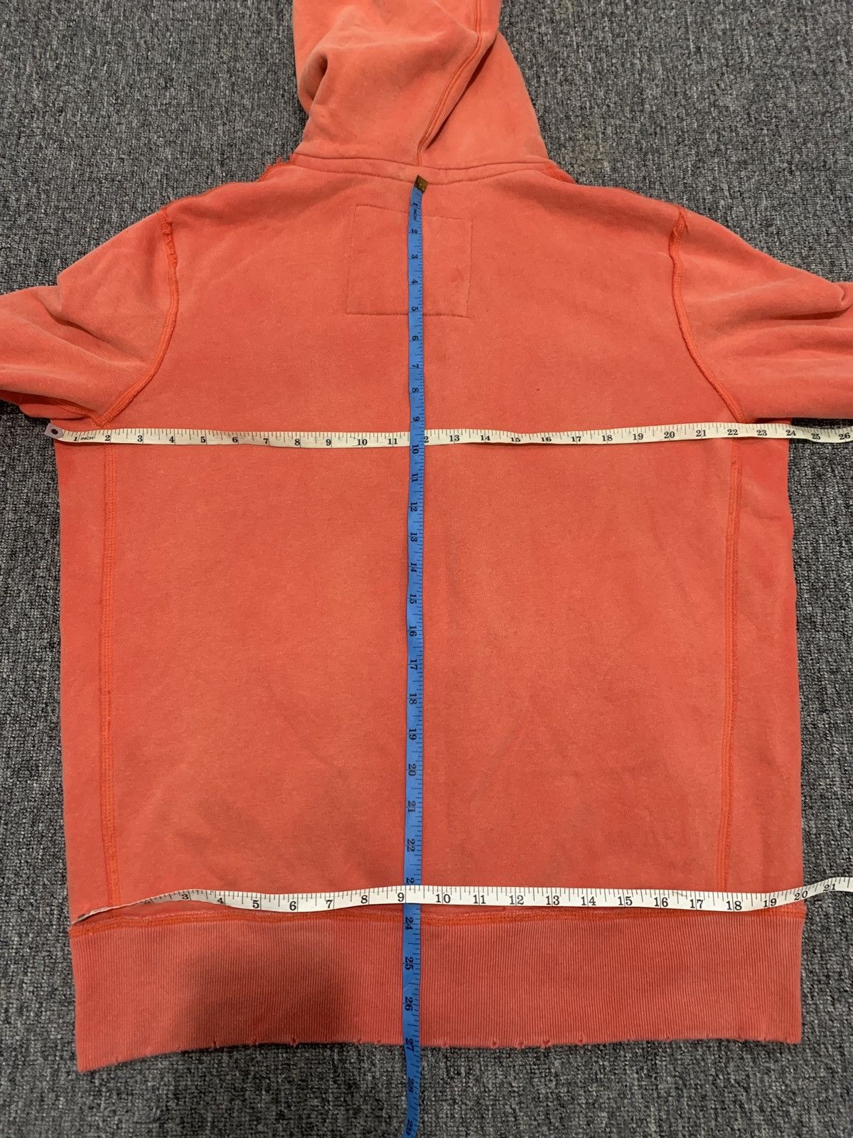 Abercrombie & Fitch Abercrombie 37 Distressed Vintage Orange Zip Jacket Hoodie Size US XL / EU 56 / 4 - 11 Thumbnail