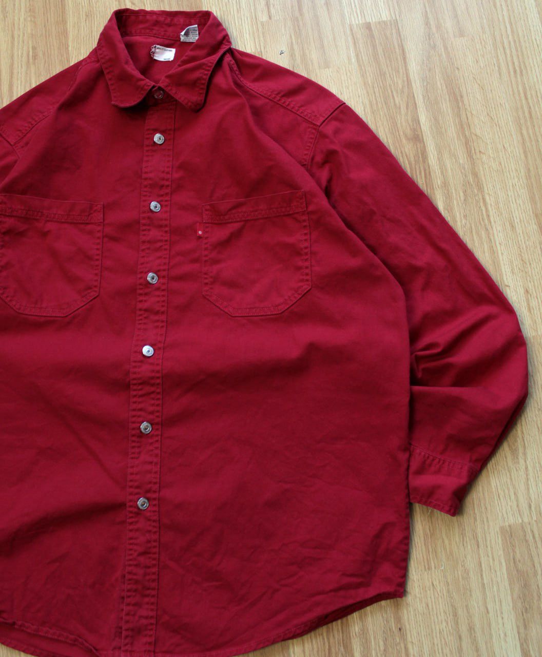 Levi's 🔥 00s Levis Red Button Up Shirt Loose Fit Cotton USA Vintage Size US M / EU 48-50 / 2 - 1 Thumbnail