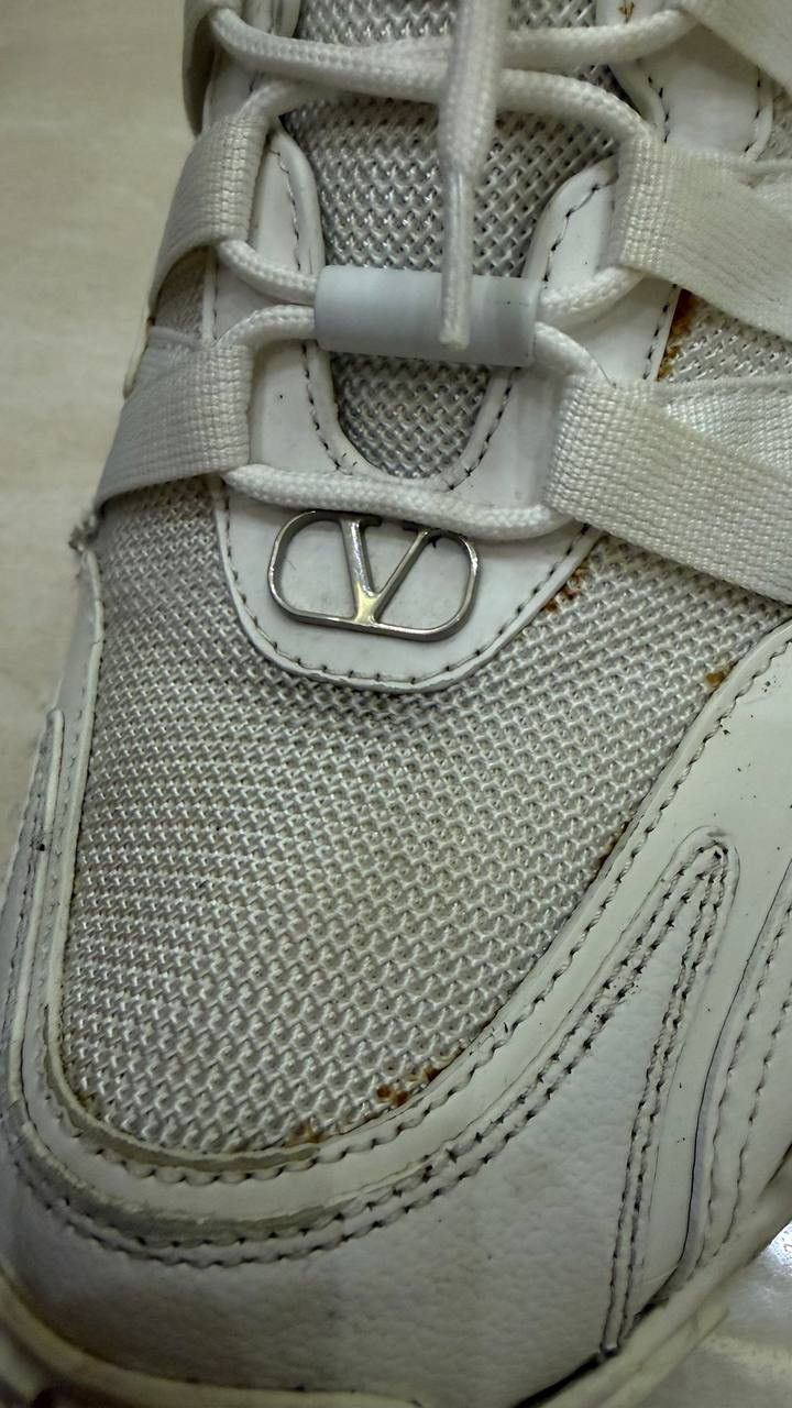 Valentino Valentino White Leather And Fabric Climbers Sneakers Size 39 Size US 8 / IT 38 - 8 Thumbnail
