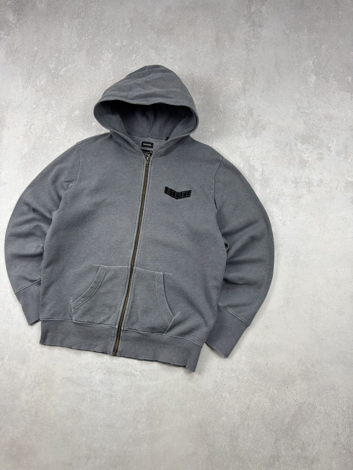 Diesel Vintage Diesel Washed Grey Zip Hoodie Logo size L Size US L / EU 52-54 / 3 - 2 Thumbnail