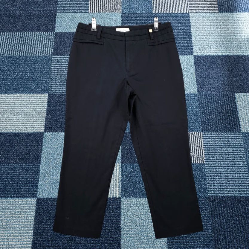 Calvin Klein Calvin Klein Pants Womens 6 Black Cropped Mid-Rise Straight Flat Front Casual Size 28" / US 6 / IT 42 - 1 Thumbnail