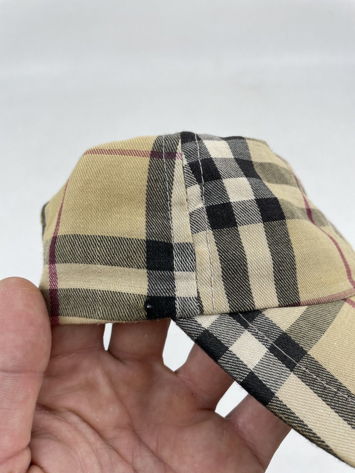 Burberry RARE Nova Check Beige LONDON Bassebal Cap Adjustable Hat M Size ONE SIZE - 16 Thumbnail