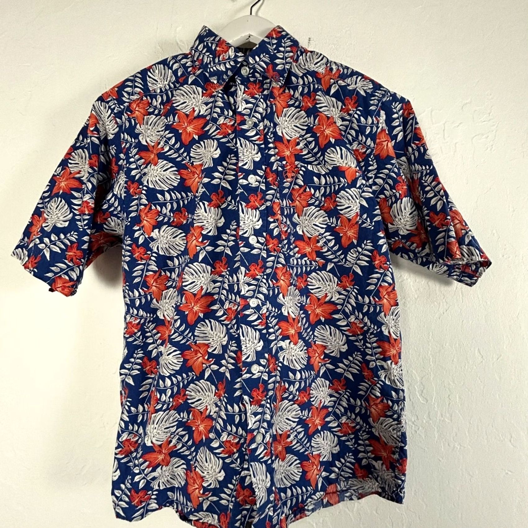 Ariat Ariat Men Floral Hawaiian Shirt XS Blue Tropical Short Sleeve Button Down Cotton Size US XS / EU 42 / 0 - 2 Thumbnail
