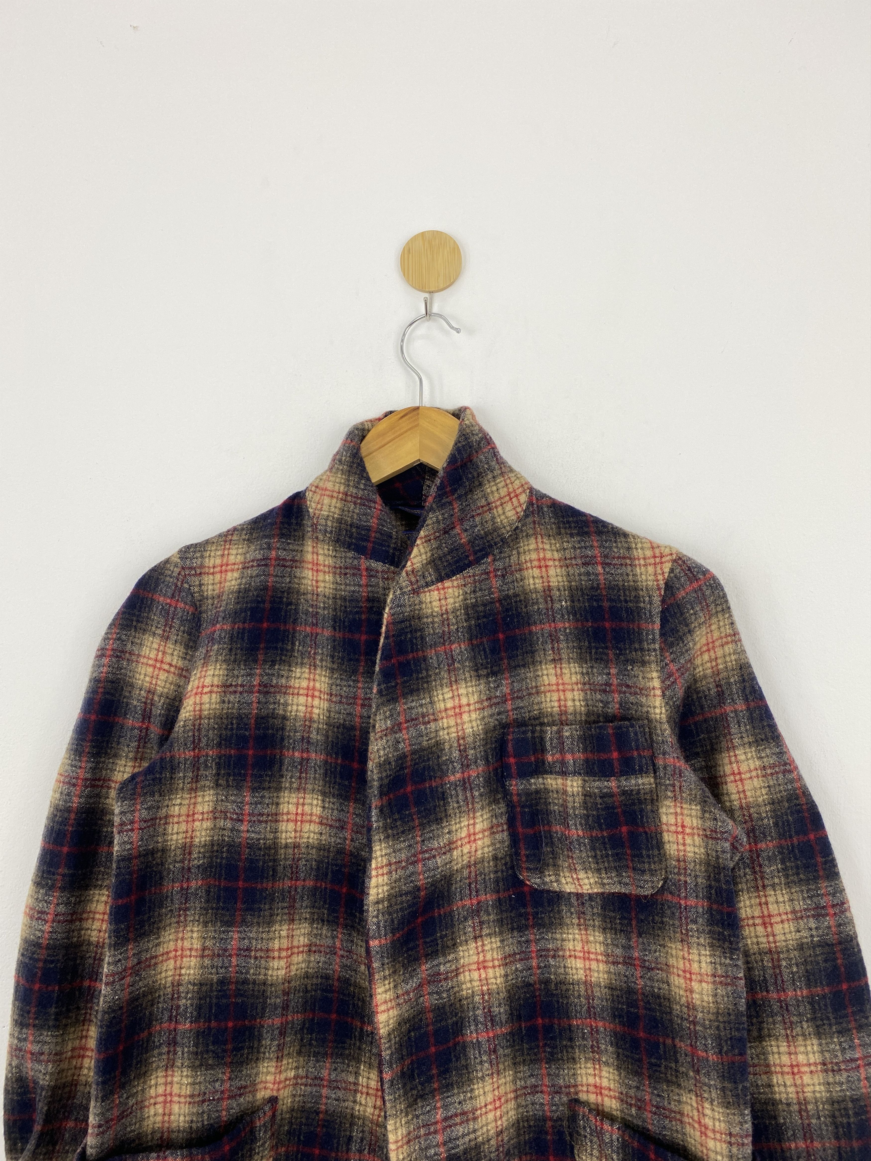 Pendleton Vintage 80s Pendleton Shadowplaid Wool Long Jacket J1814 Size US S / EU 44-46 / 1 - 2 Thumbnail