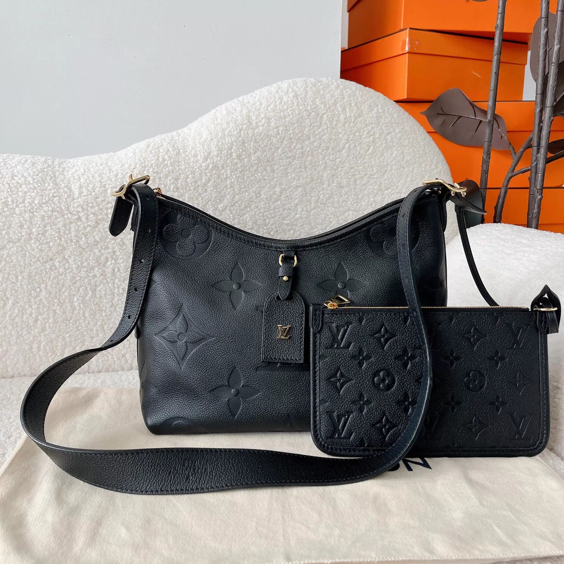Louis Vuitton LV Carryall Small Embossed Monogram Calfskin Shoulder Bag Size ONE SIZE - 1 Thumbnail