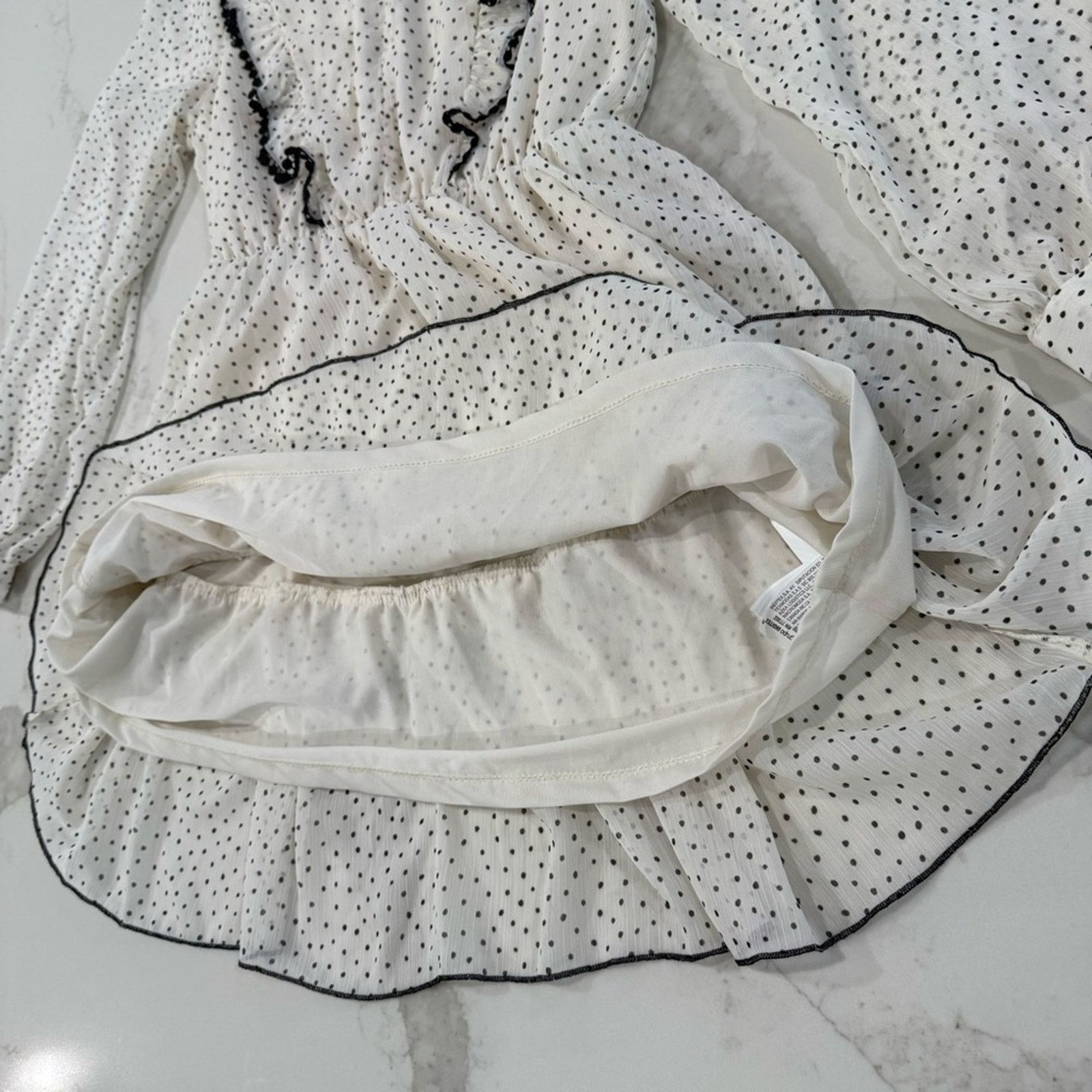 Zara Zara NWT Polka Dot LongSleeve Tiered Mini Dress Womens Small Size S / US 4 / IT 40 - 6 Thumbnail