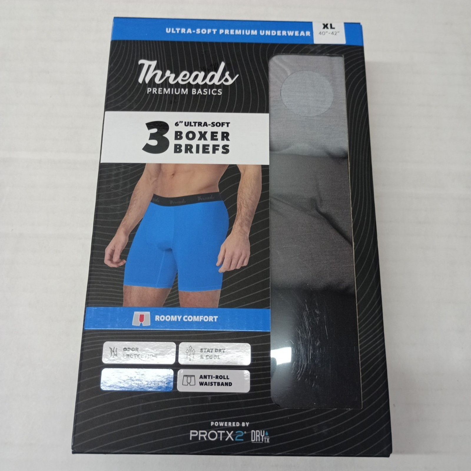 Other Threads Men's Underwear 6" Boxer Briefs 3-Pack Size XL 40-42 Size 42 - 1 Thumbnail