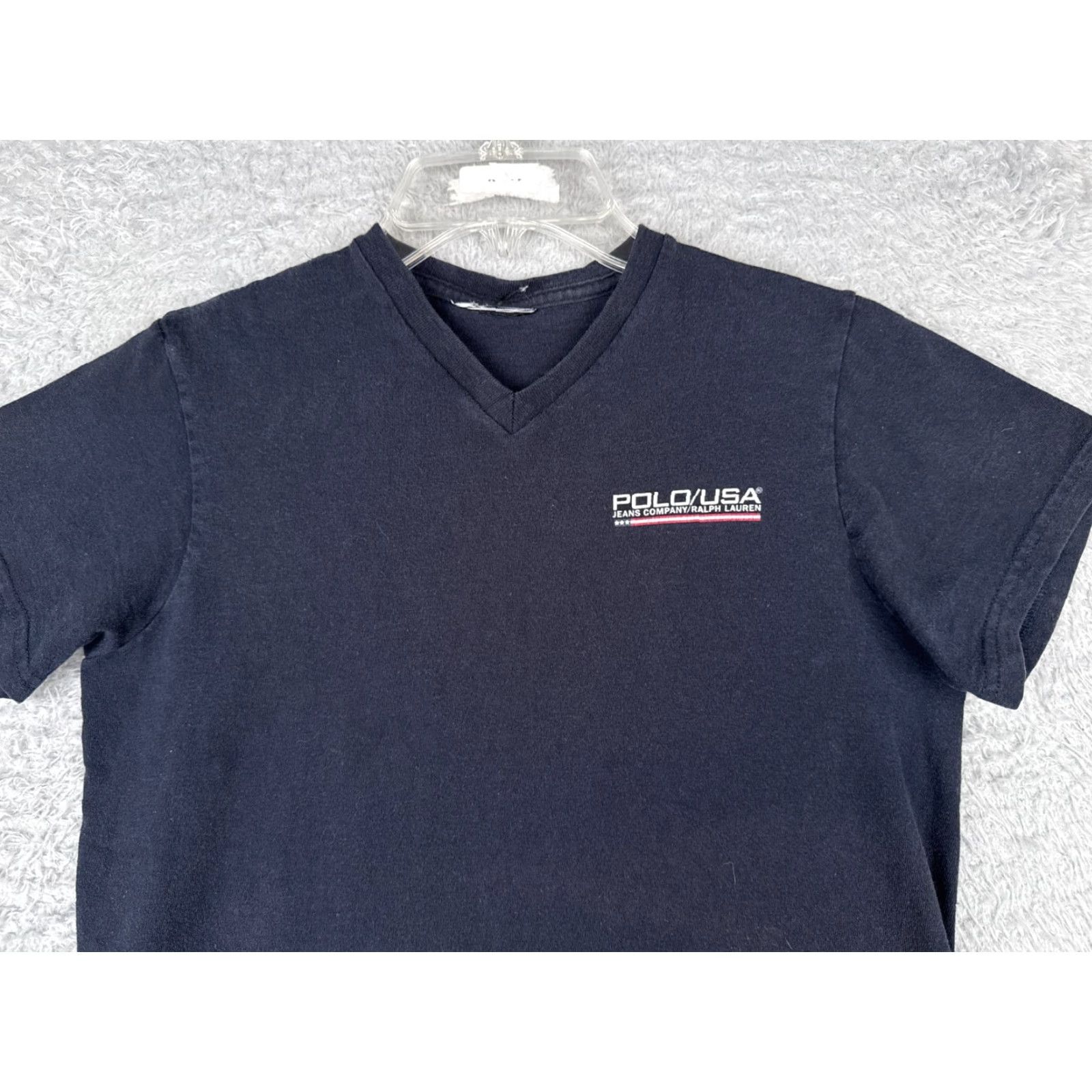 Vintage VINTAGE Polo Jeans Shirt Mens XS Blue V-Neck Short Sleeve 100% Cotton Knit Embroidered Logo Mens Golf American Classic 90s Sports Size US XS / EU 42 / 0 - 4 Thumbnail
