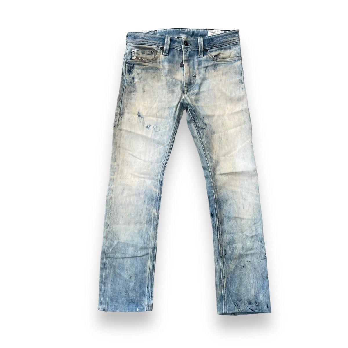 Diesel DIESEL COW LEATHER ACID WASH DISTRESSED DENIM PANTS Size US 30 / EU 46 - 1 Thumbnail