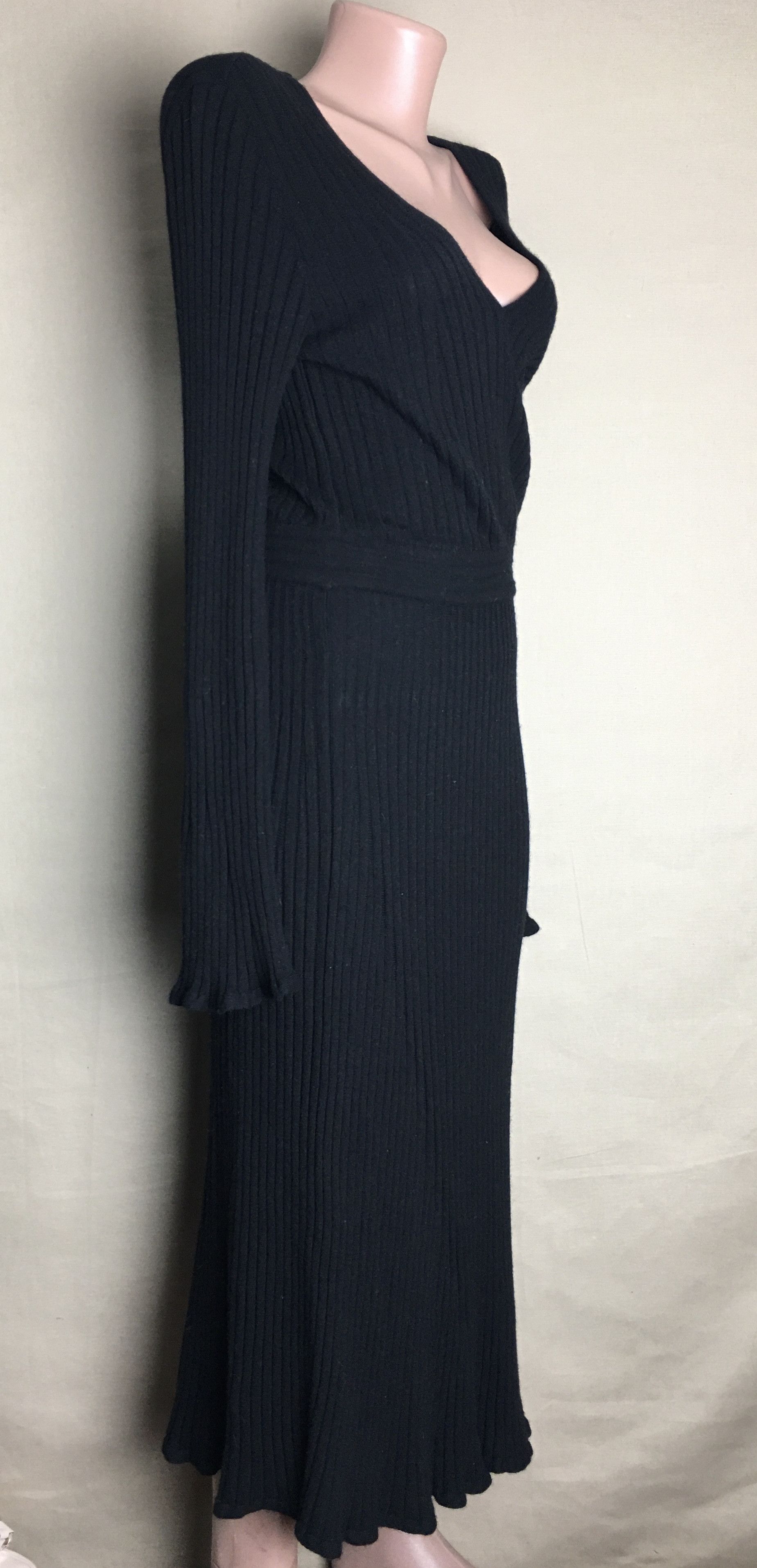 Designer IVKO Black V-neck Long Women Dress Size M Size M / US 6-8 / IT 42-44 - 8 Thumbnail