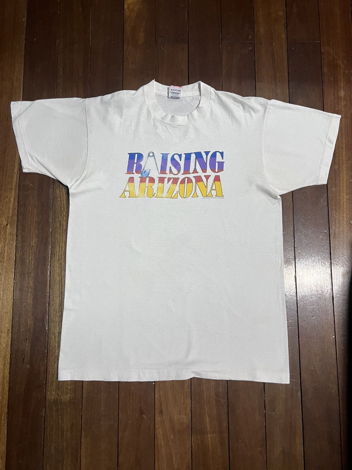 Fruit Of The Loom × Vintage VTG 1987 Raising Arizona Movie Promo Tee Shirt Big Lebowski Size US L / EU 52-54 / 3 - 8 Thumbnail