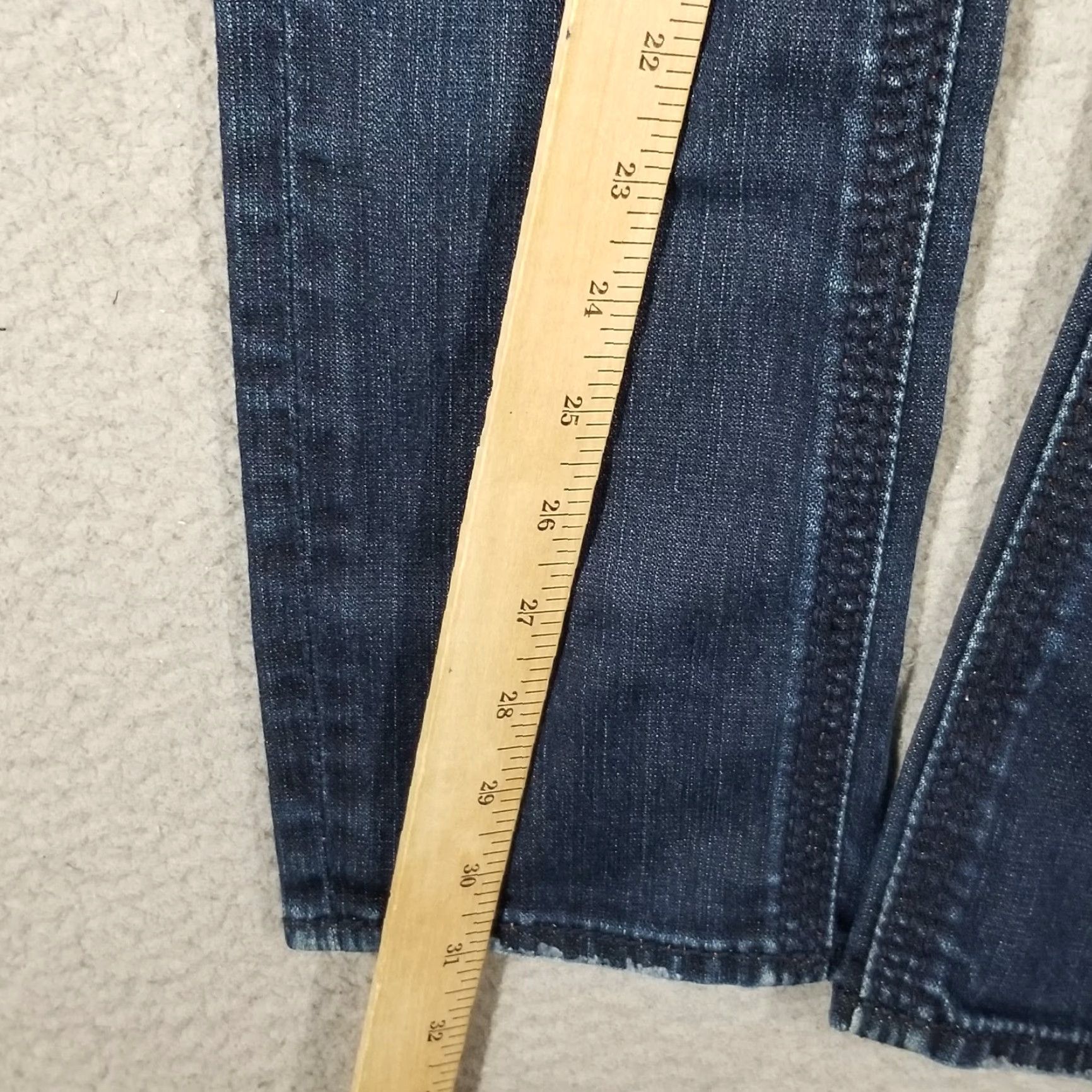 Vintage VINTAGE Rock Revival Women's Jeans Skinny Dark Blue Denim Stretch 26 Debbie Low Rise Fall Winter Girls Size 28" / US 6 / IT 42 - 6 Thumbnail