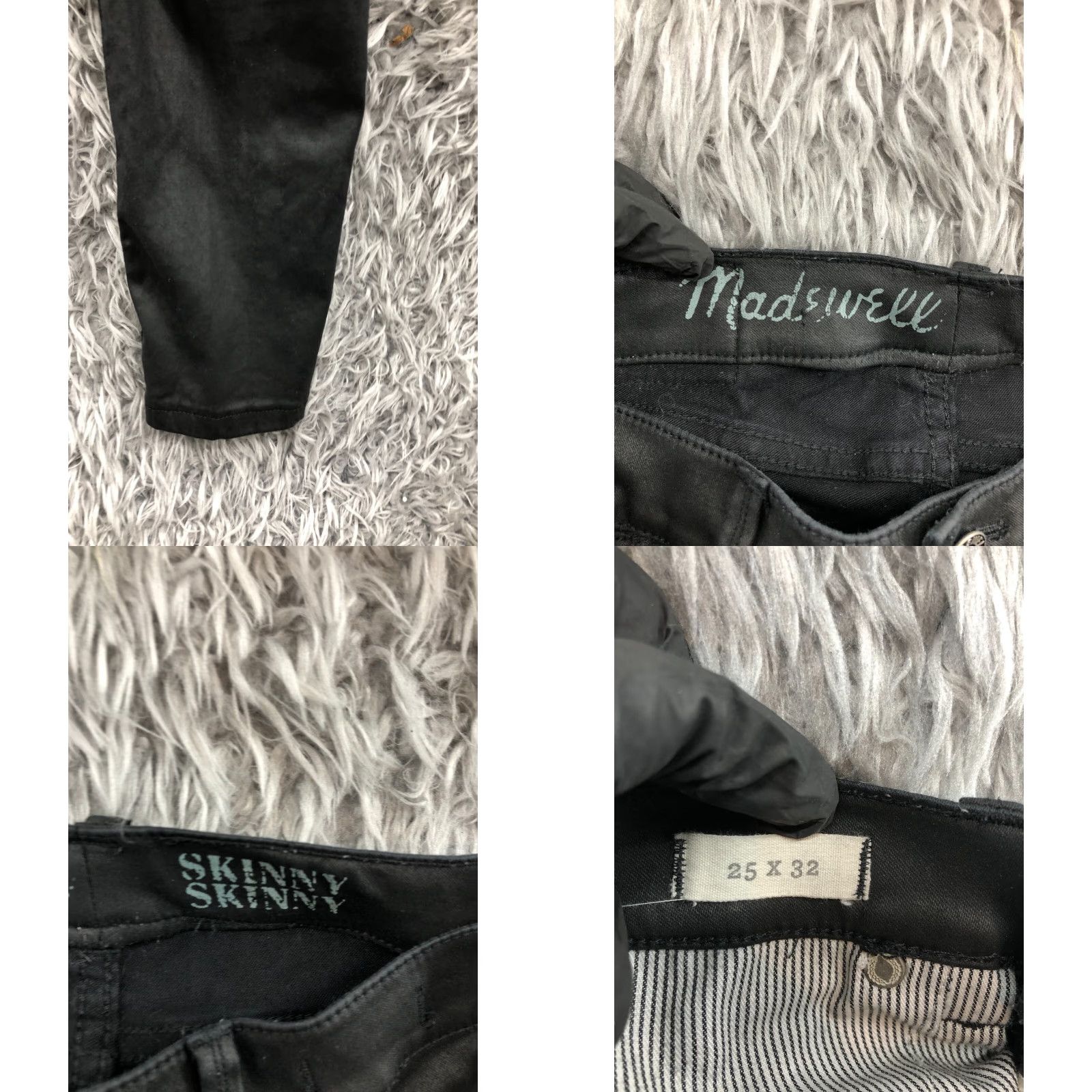 Madewell Madewell Skinny Jeans Regular Black Dark Wash 25 Women Denim 5-Pocket Button Zipper Inseam 29 Size 42" / US 20 - 8 Thumbnail